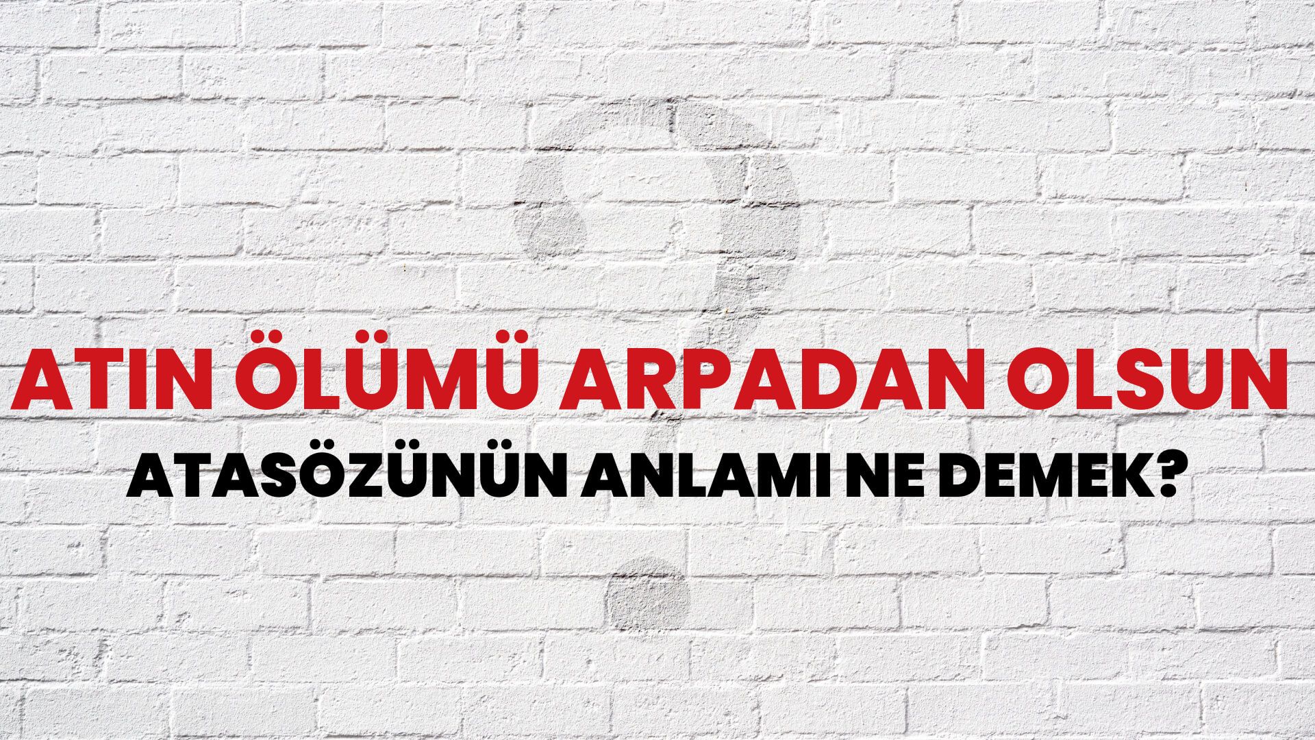 Atın ölümü arpadan olsun Atasözünün Anlamı Ne Demek?
