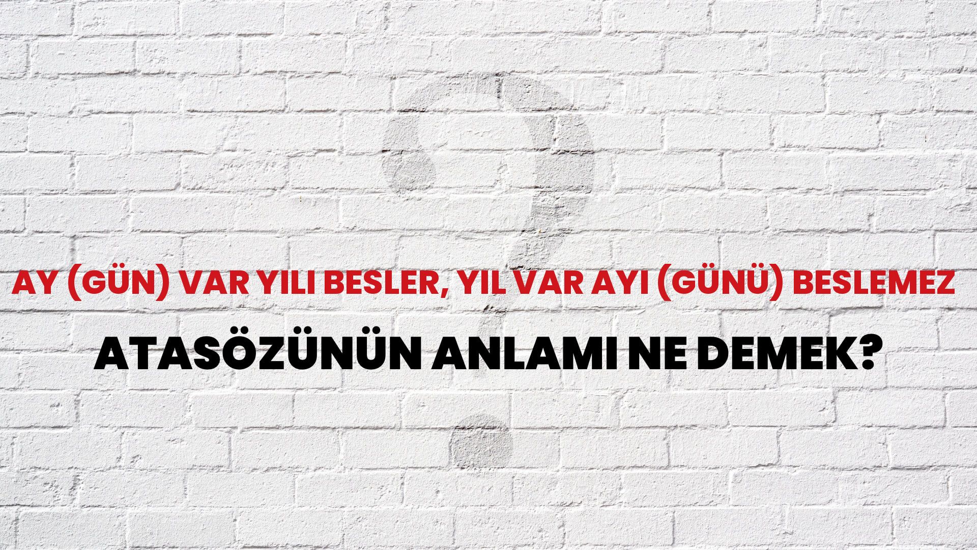 Ay (gün) var yılı besler, yıl var ayı (günü) beslemez Atasözünün Anlamı Ne Demek?