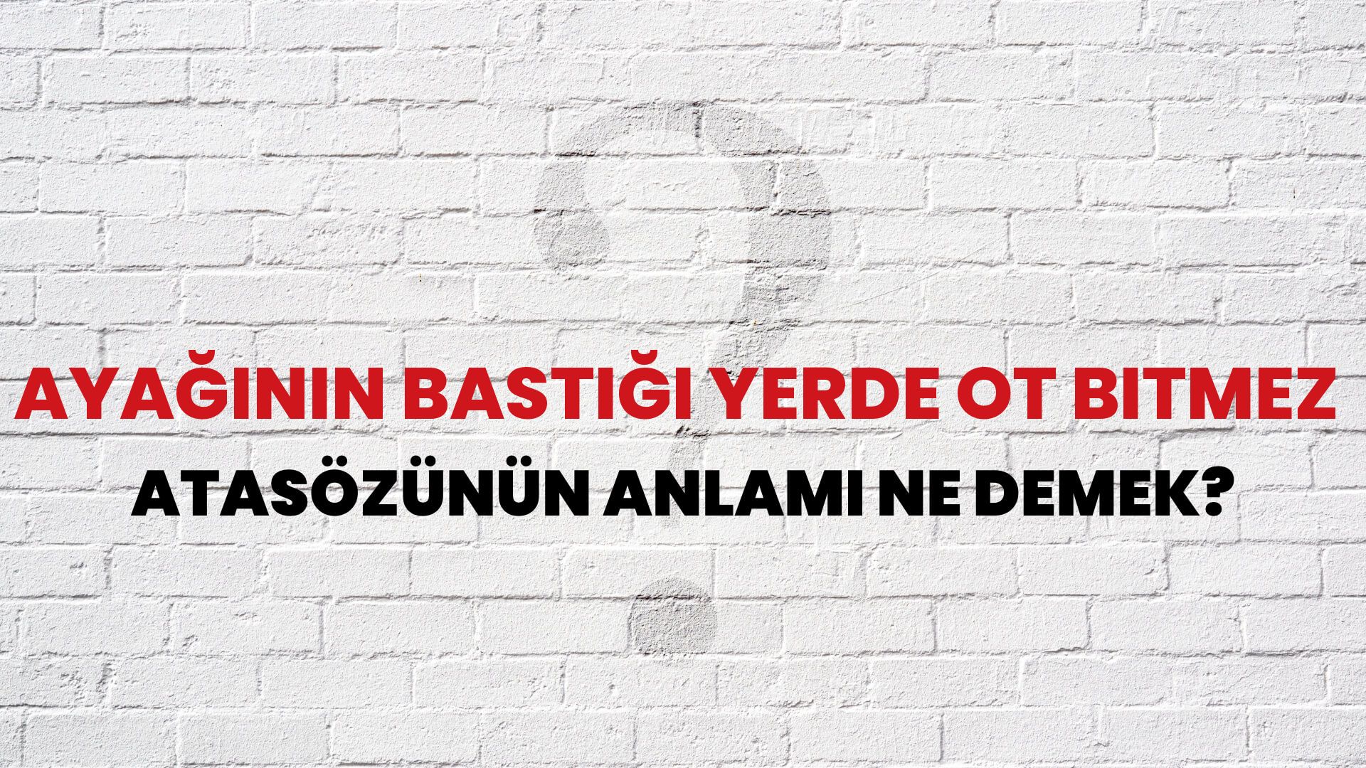Ayağının bastığı yerde ot bitmez Atasözünün Anlamı Ne Demek?
