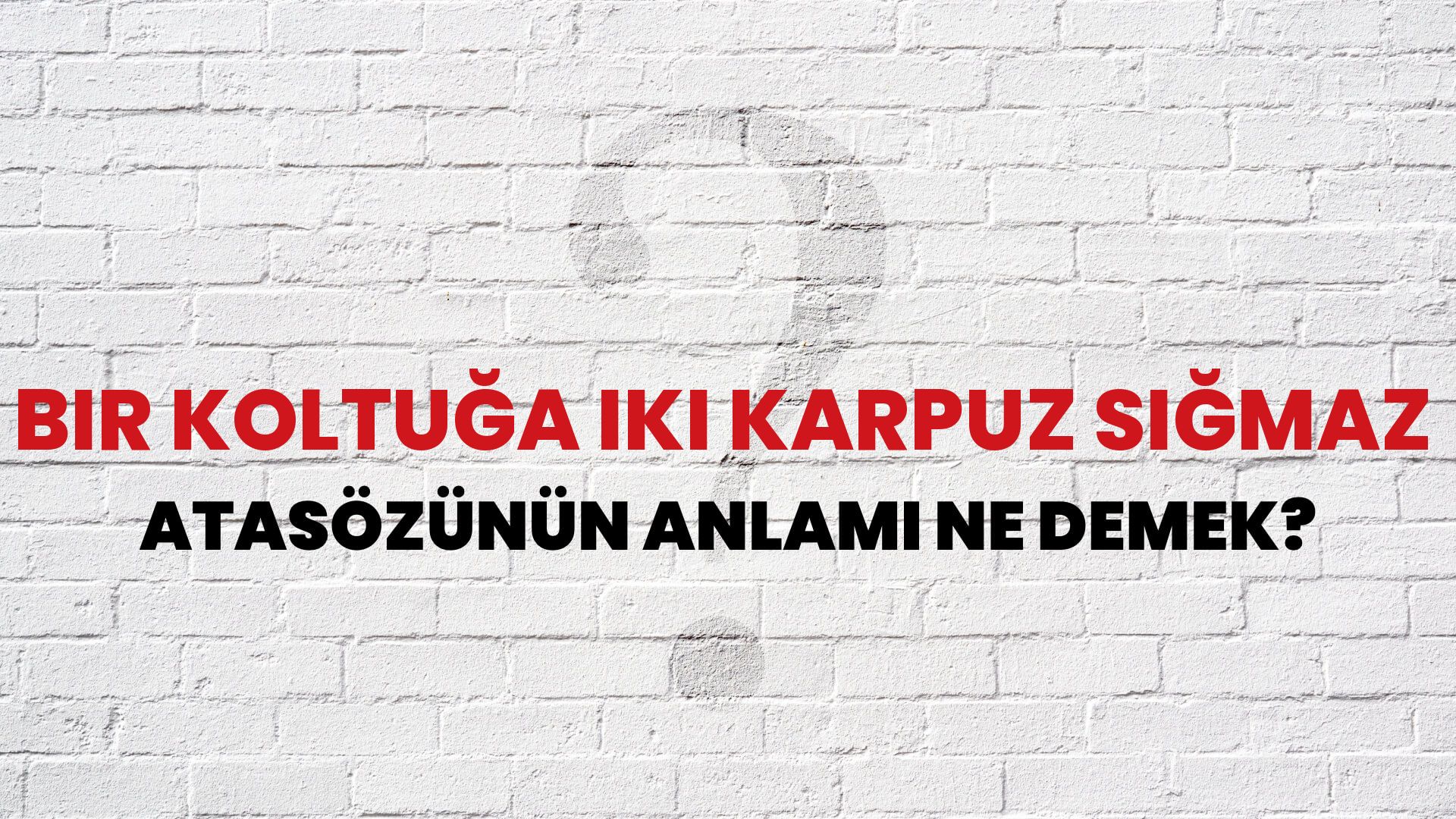 Bir koltuğa iki karpuz sığmaz Atasözünün Anlamı Ne Demek?