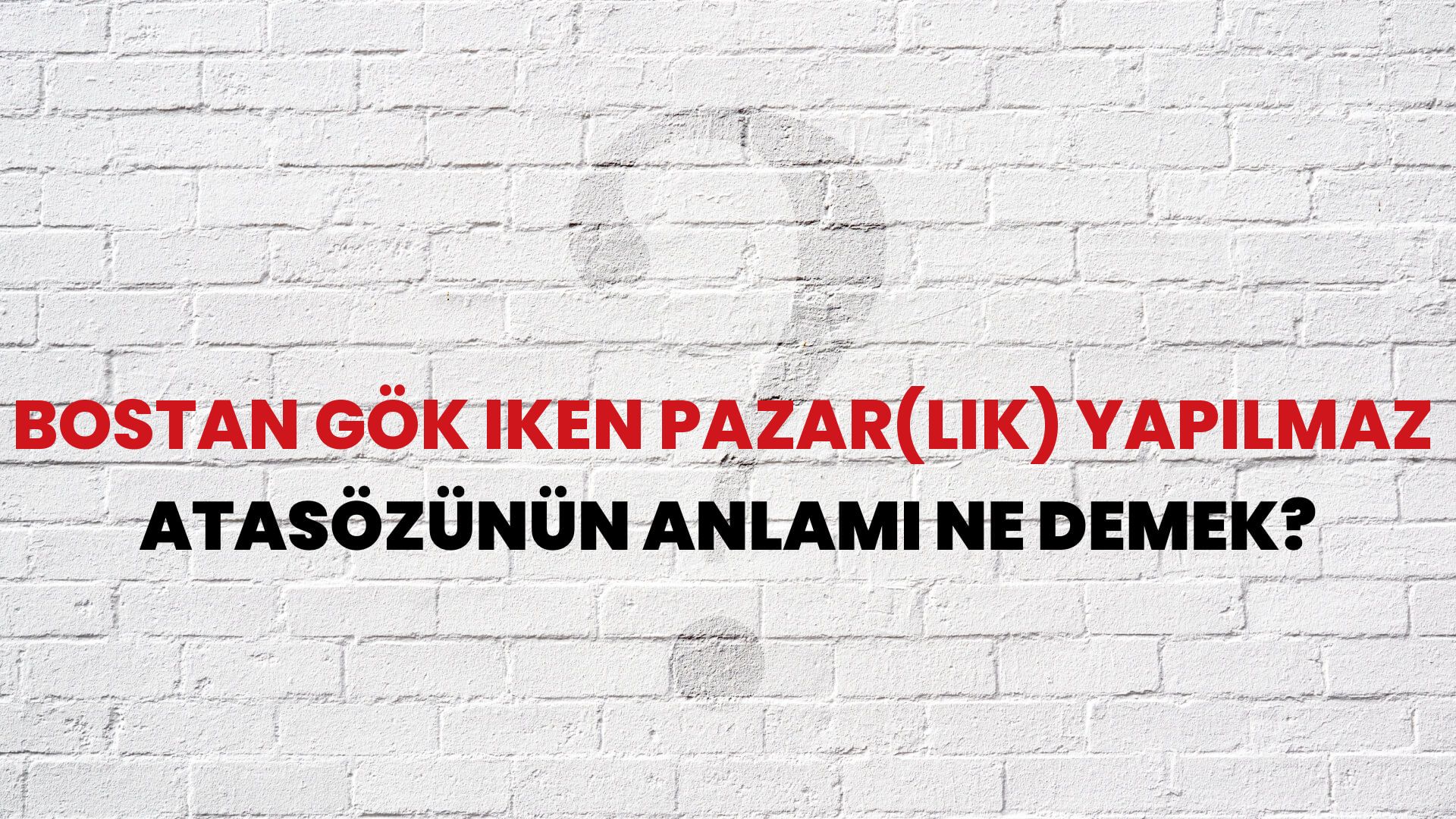 Bostan gök iken pazar(lık) yapılmaz Atasözünün Anlamı Ne Demek?