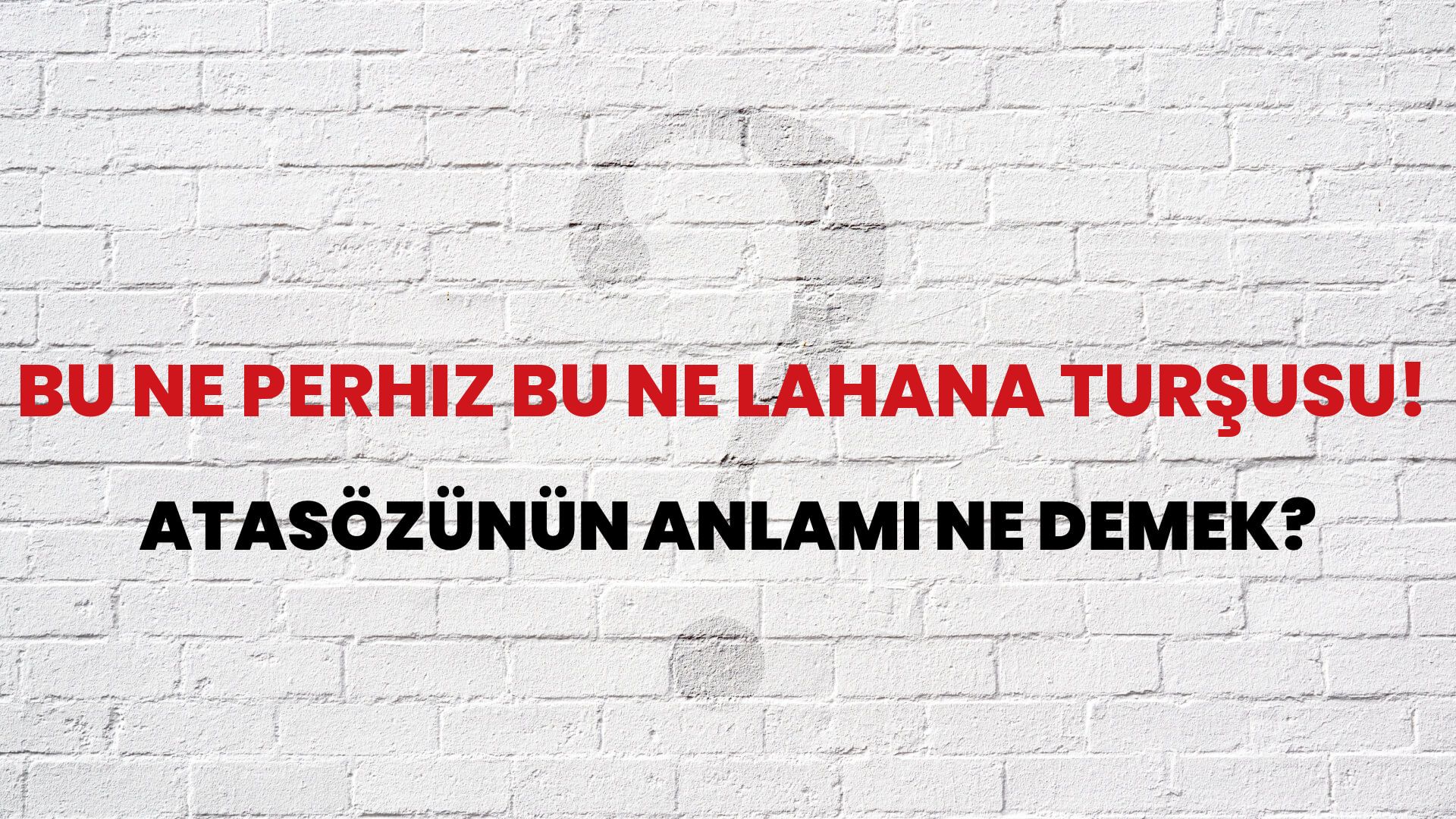 Bu ne perhiz bu ne lahana turşusu! Atasözünün Anlamı Ne Demek?