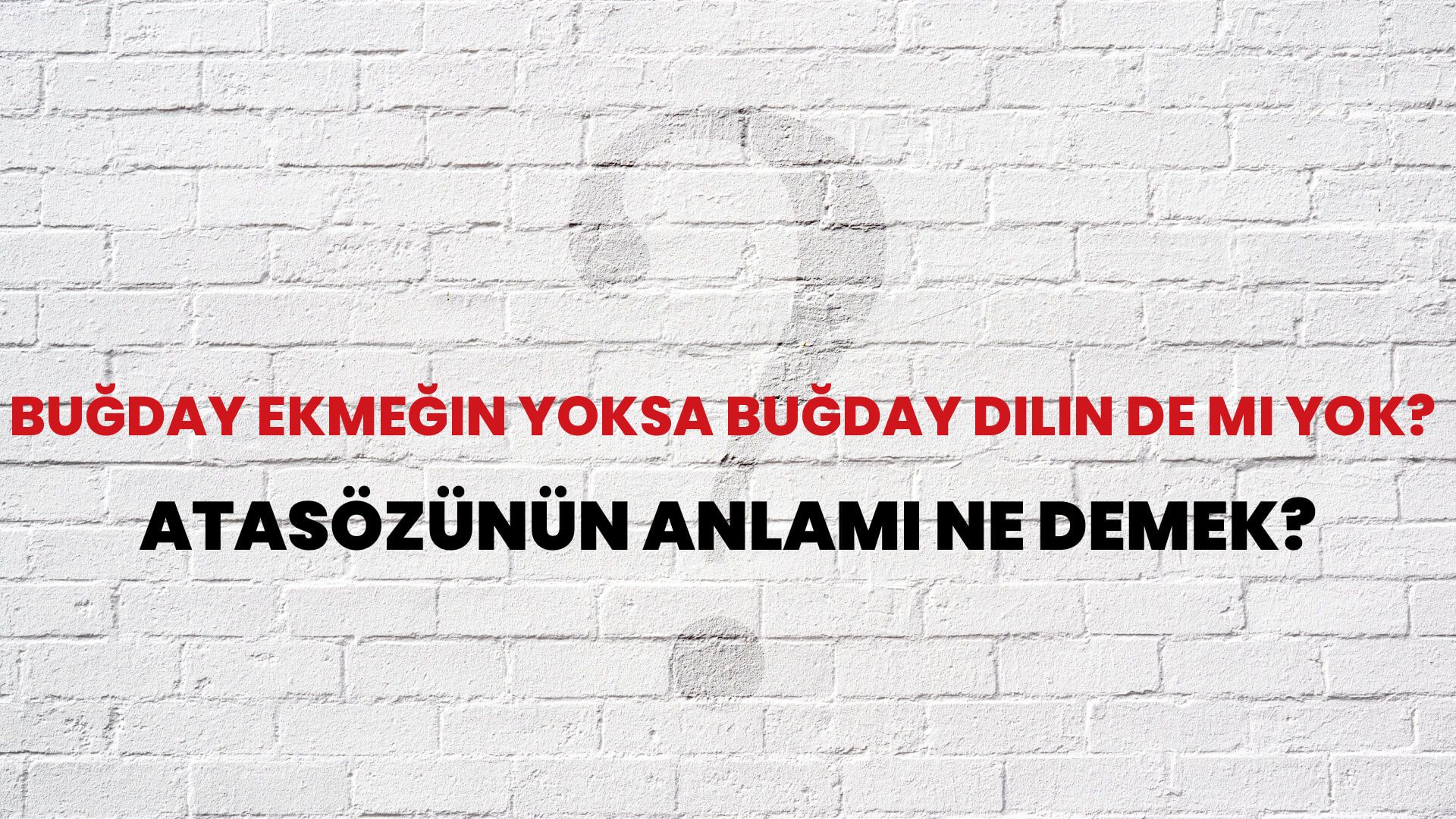 Buğday ekmeğin yoksa buğday dilin de mi yok? Atasözünün Anlamı Ne Demek?