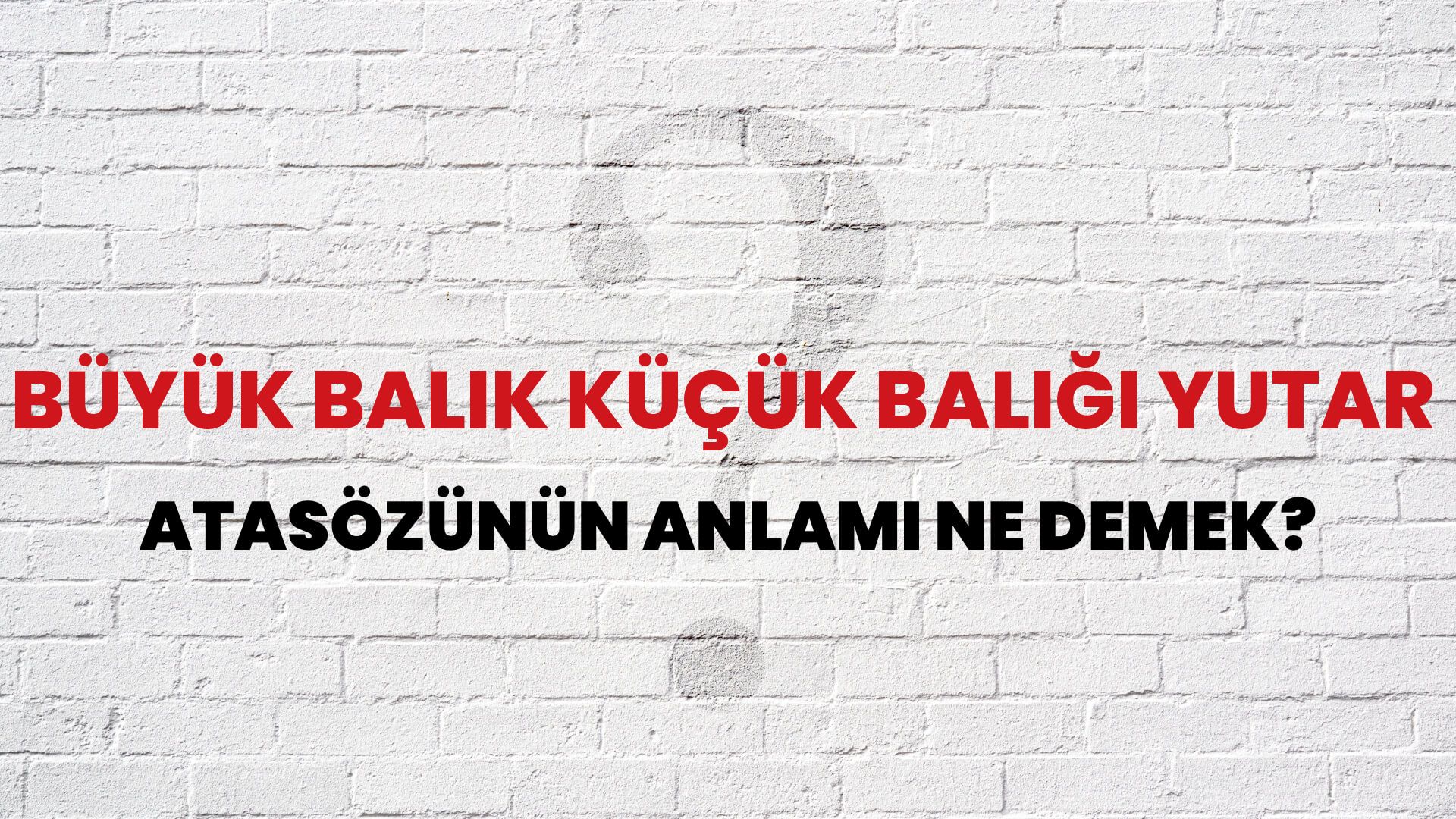 Büyük balık küçük balığı yutar Atasözünün Anlamı Ne Demek?