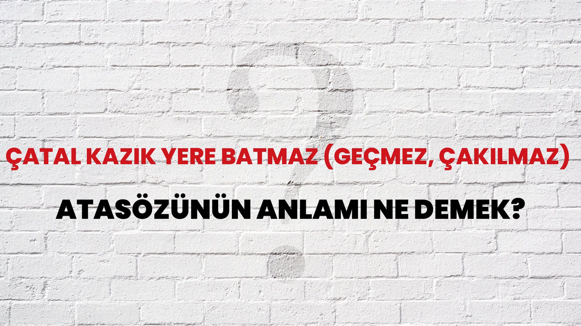 Çatal kazık yere batmaz (geçmez, çakılmaz) Atasözünün Anlamı Ne Demek?