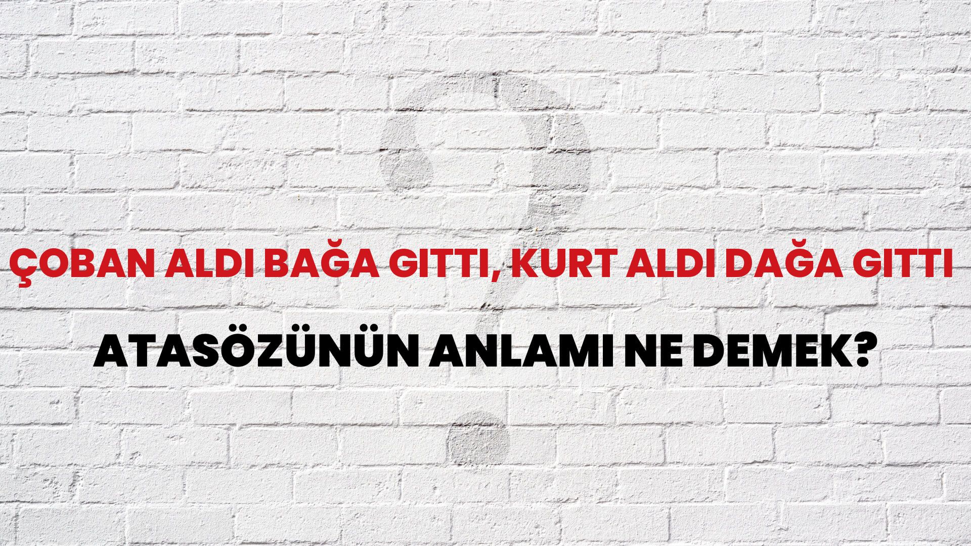 Çoban aldı bağa gitti, kurt aldı dağa gitti Atasözünün Anlamı Ne Demek?