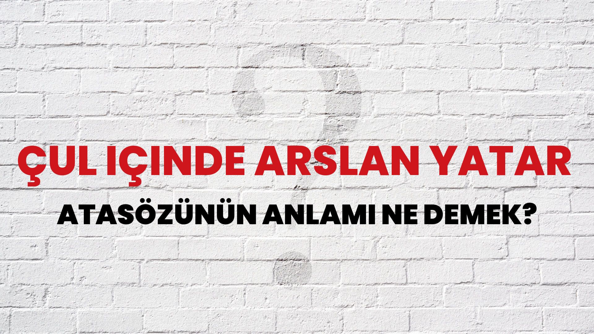 Çul içinde arslan yatar Atasözünün Anlamı Ne Demek?
