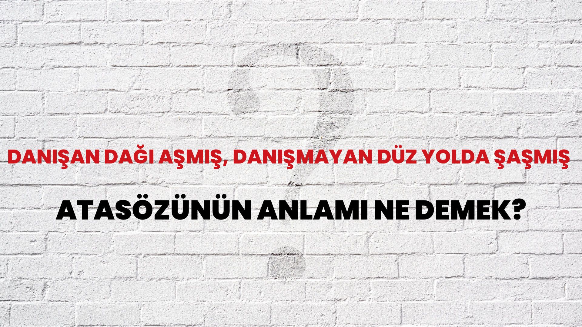 Danışan dağı aşmış, danışmayan düz yolda şaşmış Atasözünün Anlamı Ne Demek?
