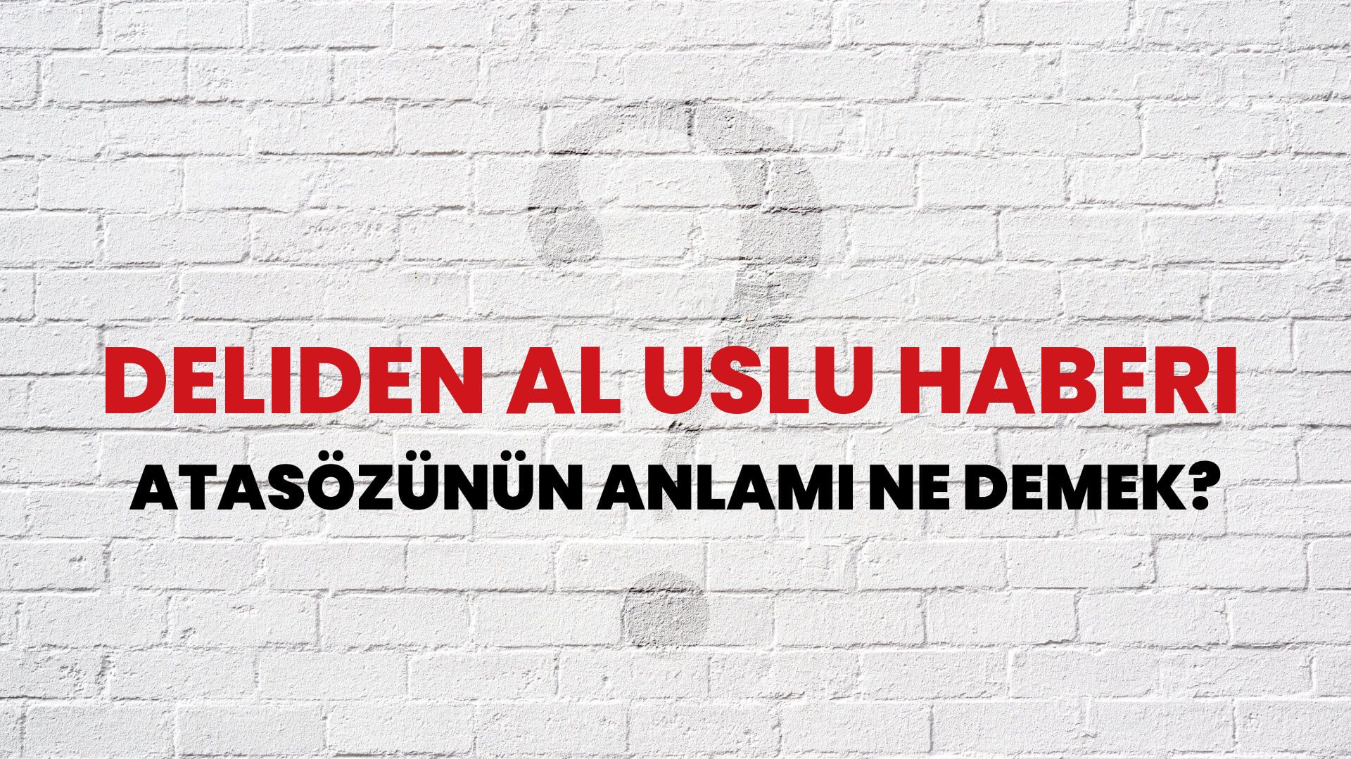 Deliden al uslu haberi Atasözünün Anlamı Ne Demek?