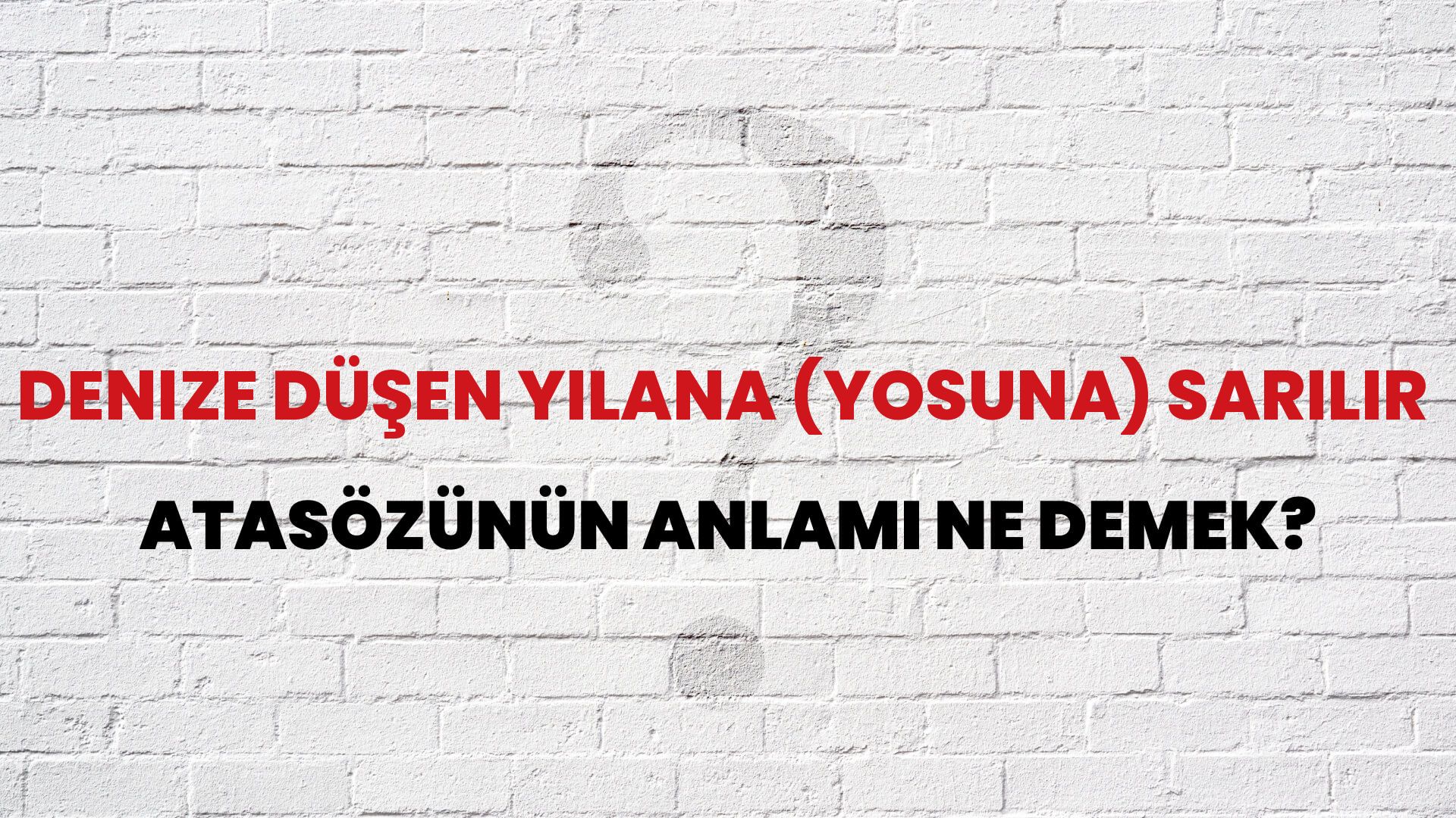 Denize düşen yılana (yosuna) sarılır Atasözünün Anlamı Ne Demek?