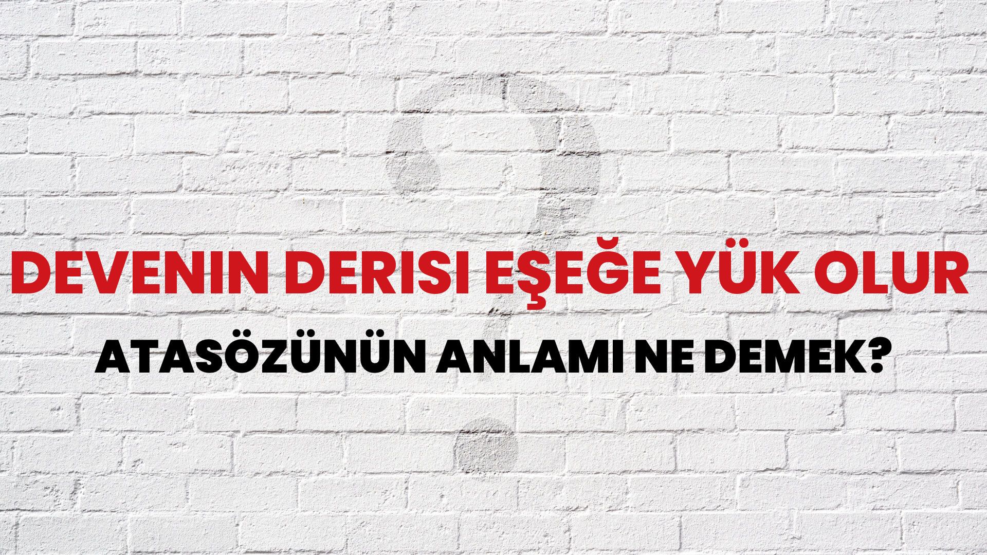 Devenin derisi eşeğe yük olur Atasözünün Anlamı Ne Demek?