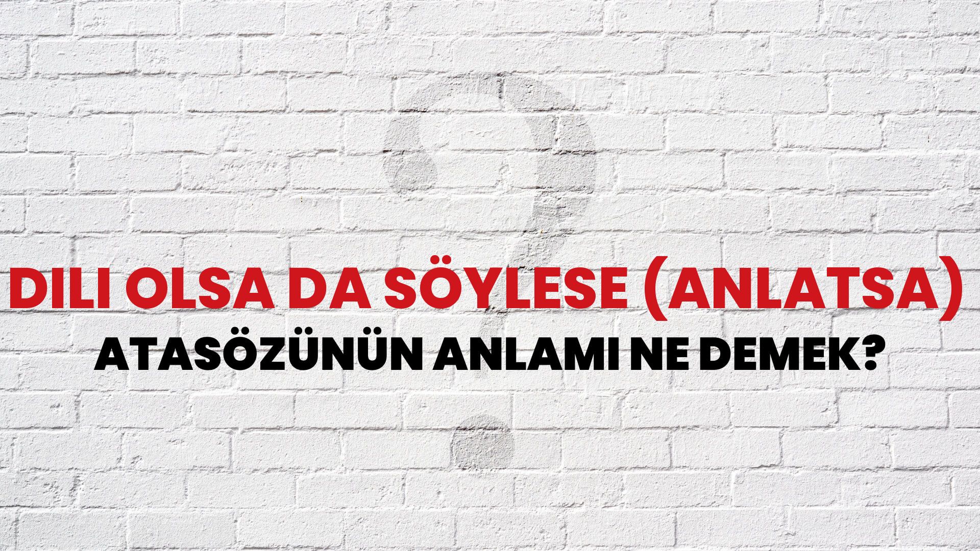 Dili olsa da söylese (anlatsa) Atasözünün Anlamı Ne Demek?