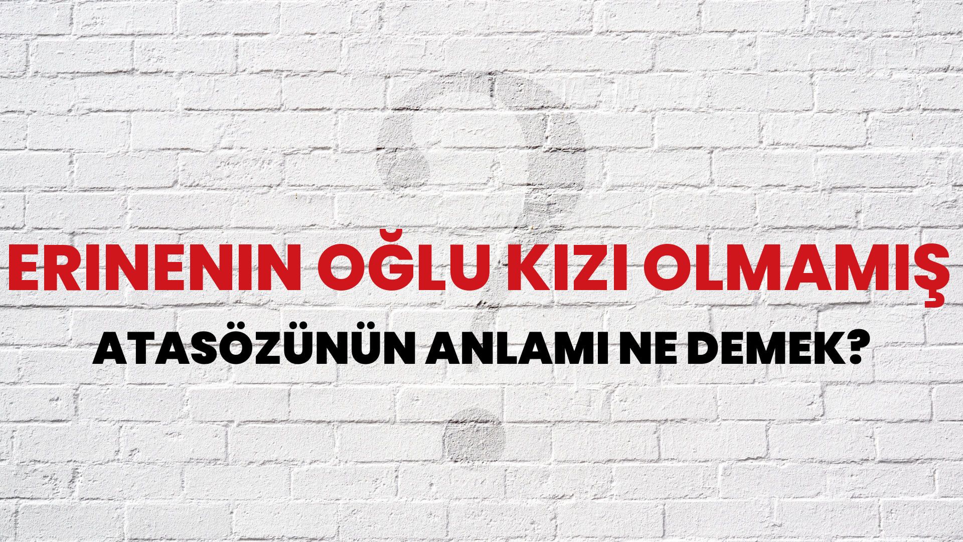 Erinenin oğlu kızı olmamış Atasözünün Anlamı Ne Demek?