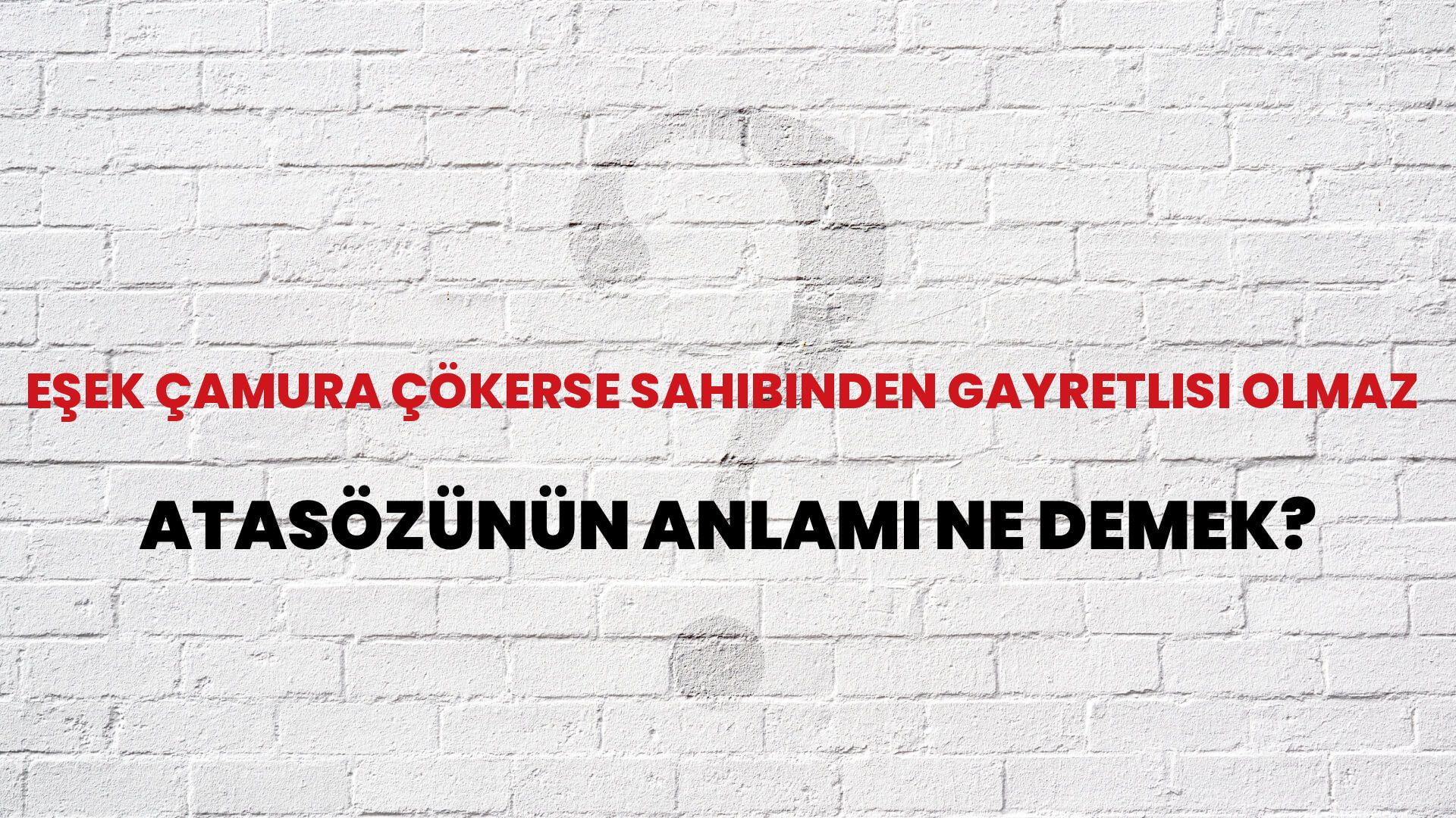 Eşek çamura çökerse sahibinden gayretlisi olmaz Atasözünün Anlamı Ne Demek?