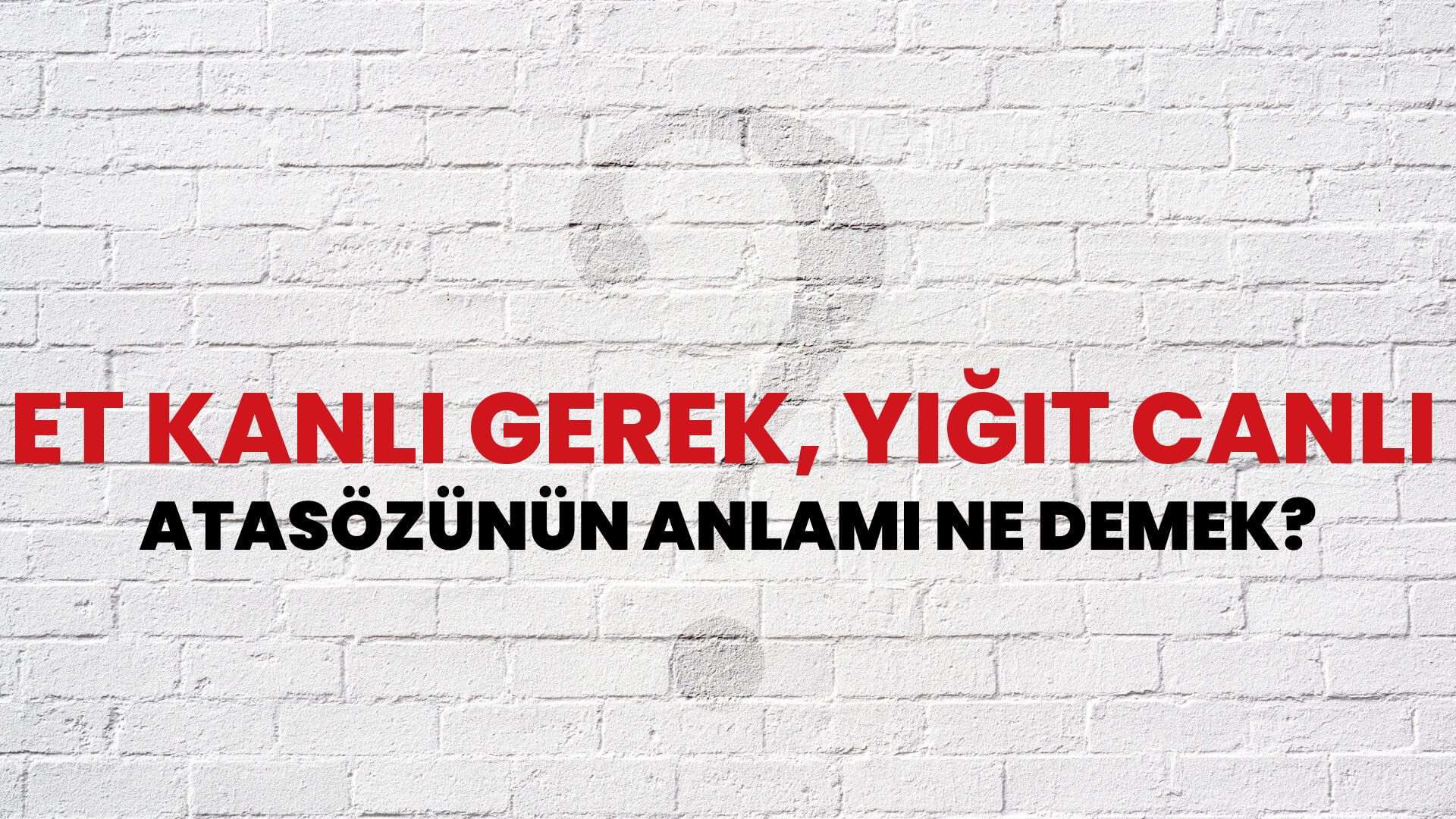 Et kanlı gerek, yiğit canlı Atasözünün Anlamı Ne Demek?