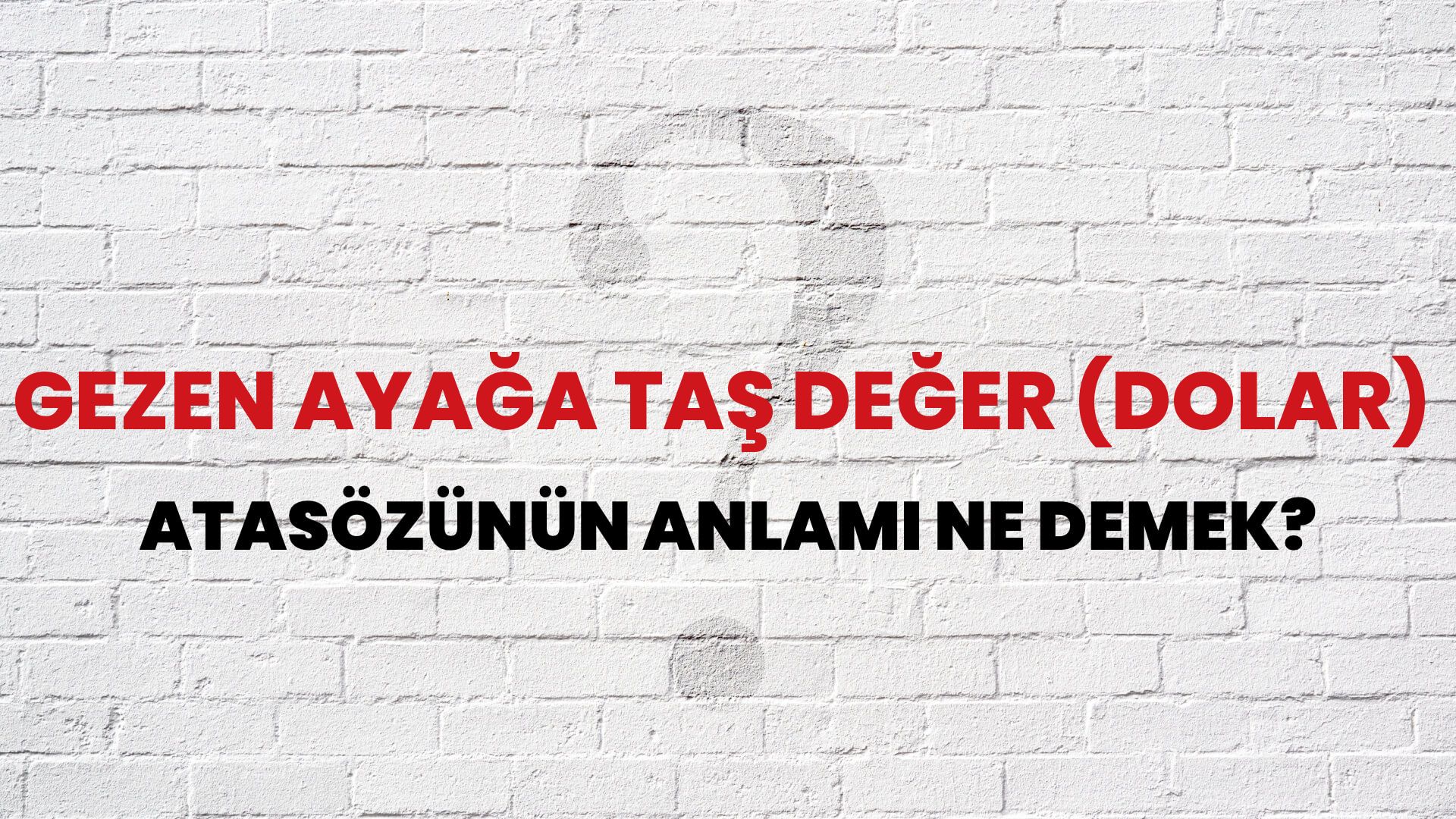 Gezen ayağa taş değer (dolar) Atasözünün Anlamı Ne Demek?