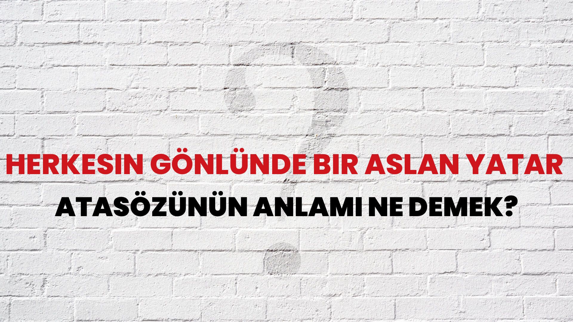 Herkesin gönlünde bir aslan yatar Atasözünün Anlamı Ne Demek?
