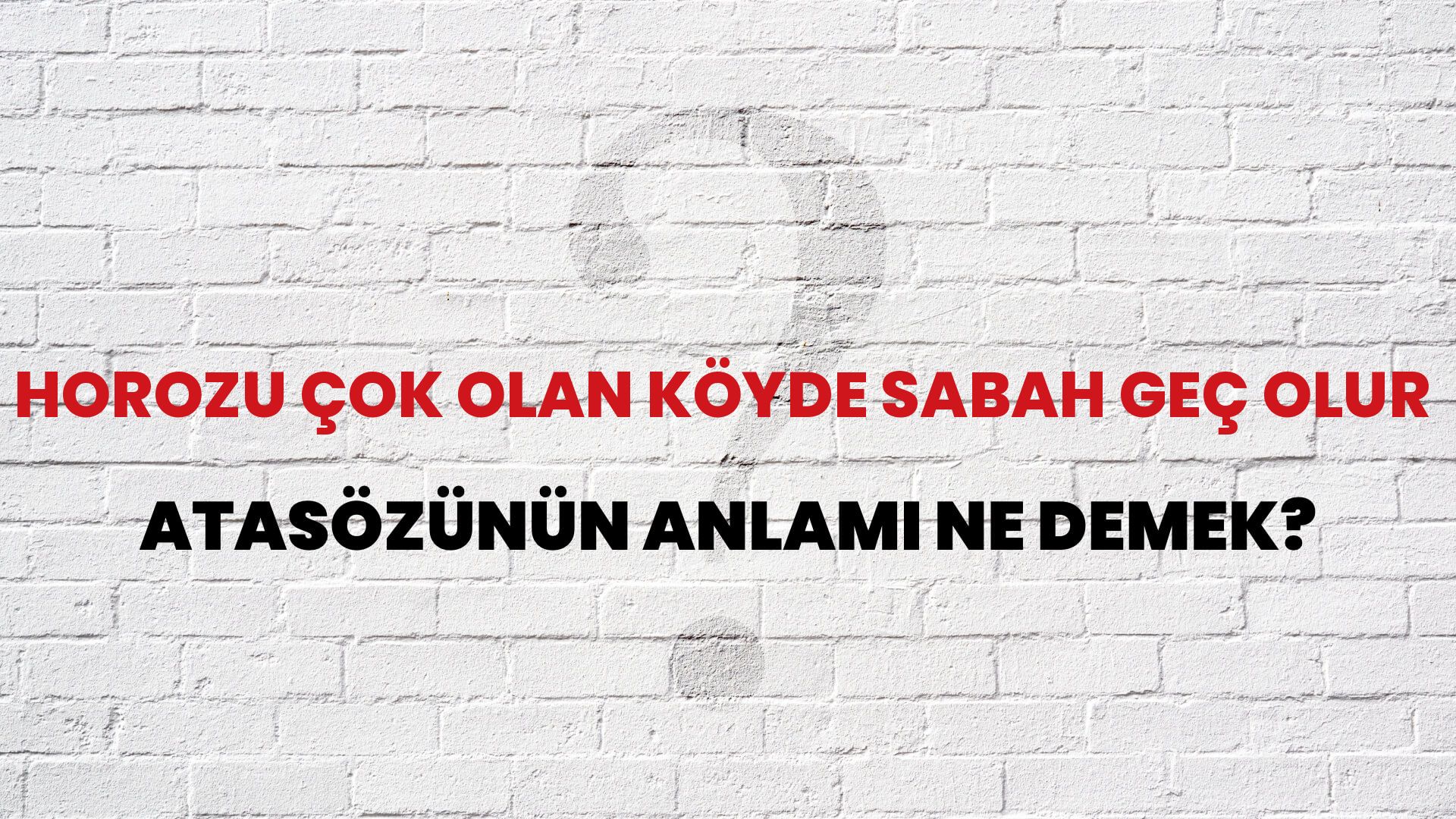 Horozu çok olan köyde sabah geç olur Atasözünün Anlamı Ne Demek?
