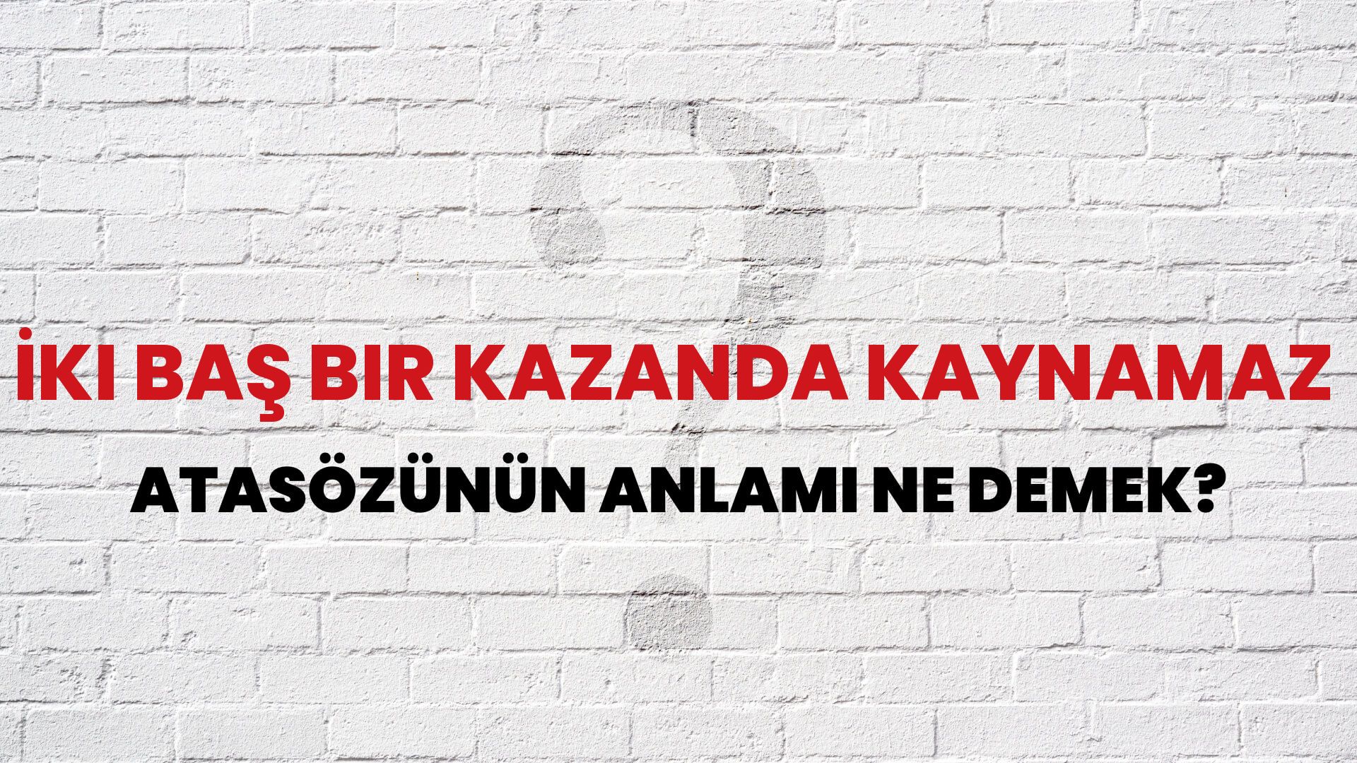 İki baş bir kazanda kaynamaz Atasözünün Anlamı Ne Demek?