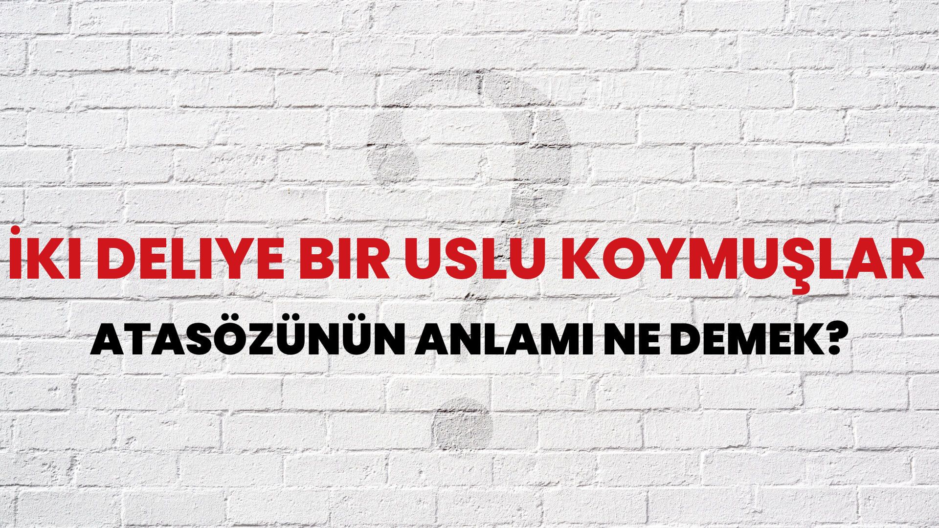 İki deliye bir uslu koymuşlar Atasözünün Anlamı Ne Demek?