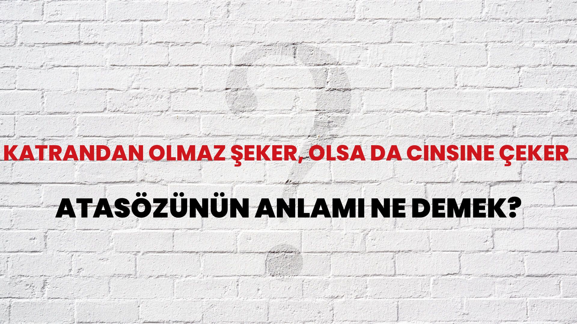 Katrandan olmaz şeker, olsa da cinsine çeker Atasözünün Anlamı Ne Demek?