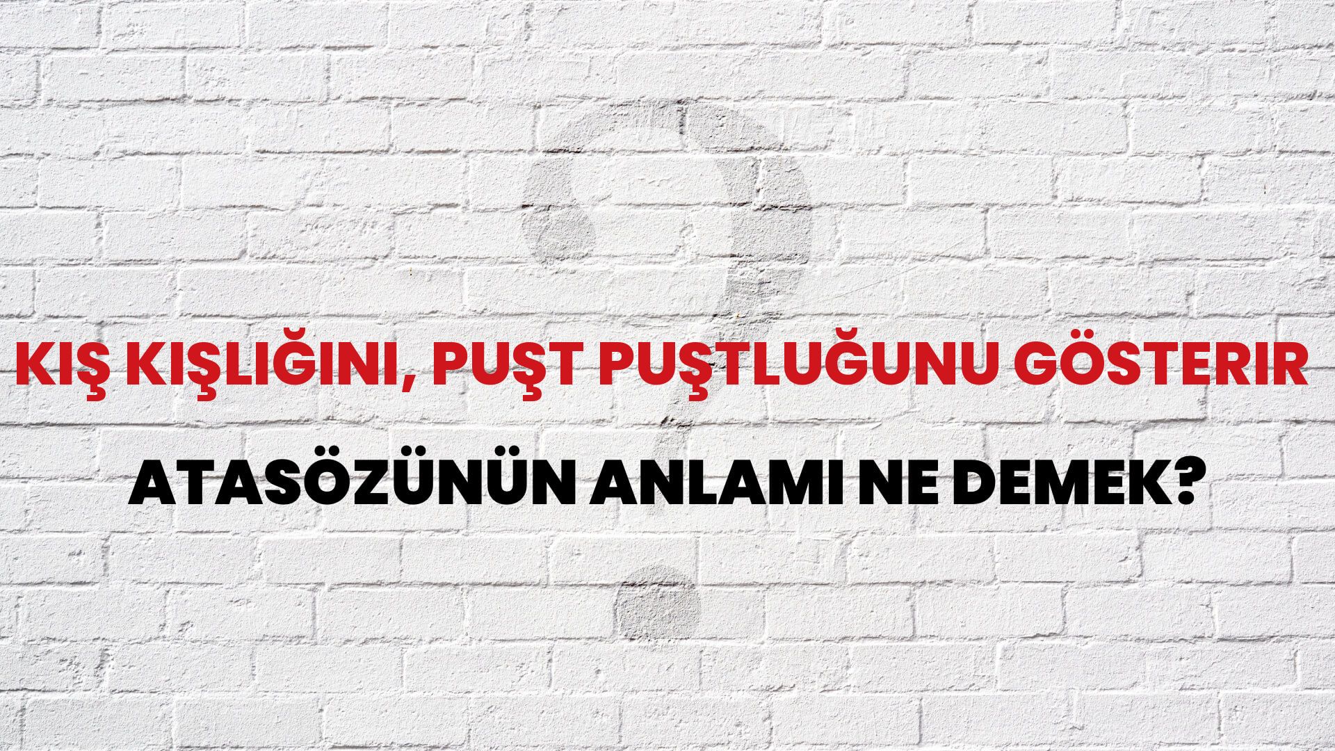 Kış kışlığını, puşt puştluğunu gösterir Atasözünün Anlamı Ne Demek?