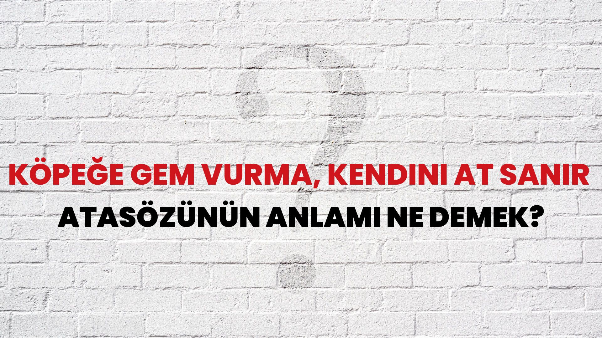 Köpeğe gem vurma, kendini at sanır Atasözünün Anlamı Ne Demek?