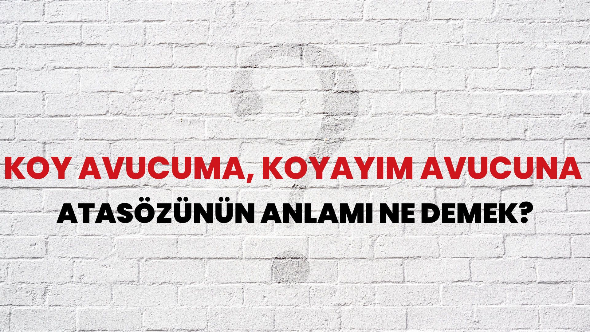 Koy avucuma, koyayım avucuna Atasözünün Anlamı Ne Demek?