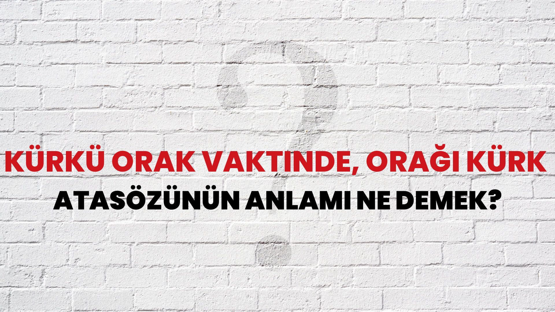 Kürkü orak vaktinde, orağı kürk Atasözünün Anlamı Ne Demek?