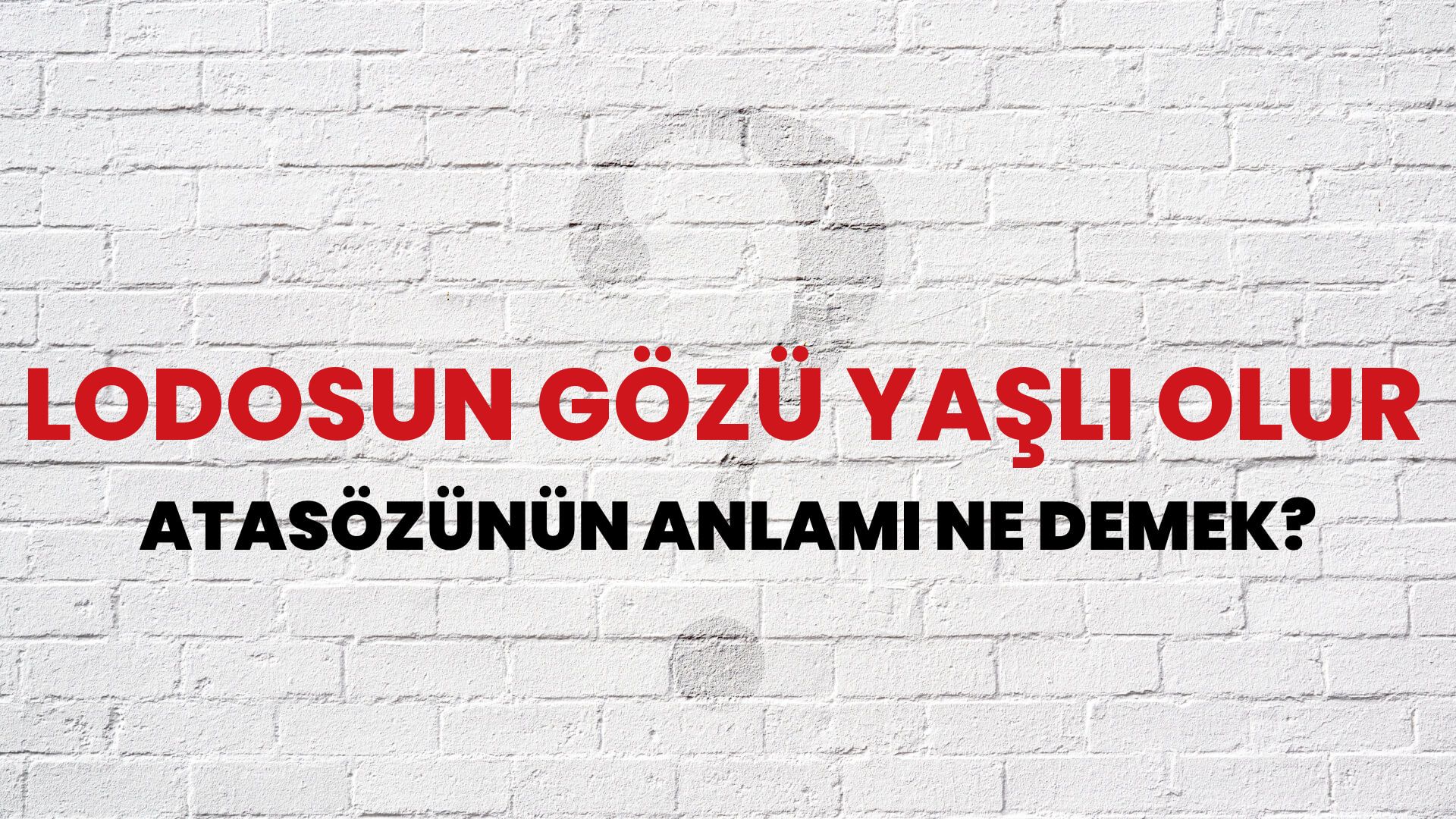 Lodosun gözü yaşlı olur Atasözünün Anlamı Ne Demek?