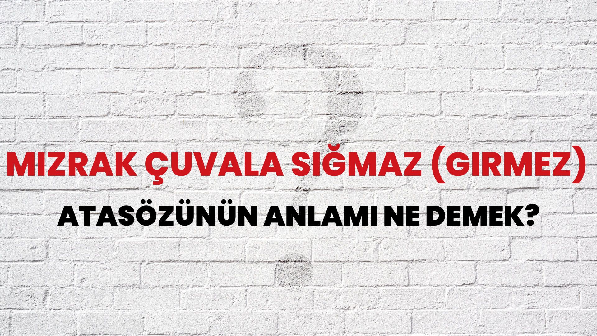 Mızrak çuvala sığmaz (girmez) Atasözünün Anlamı Ne Demek?