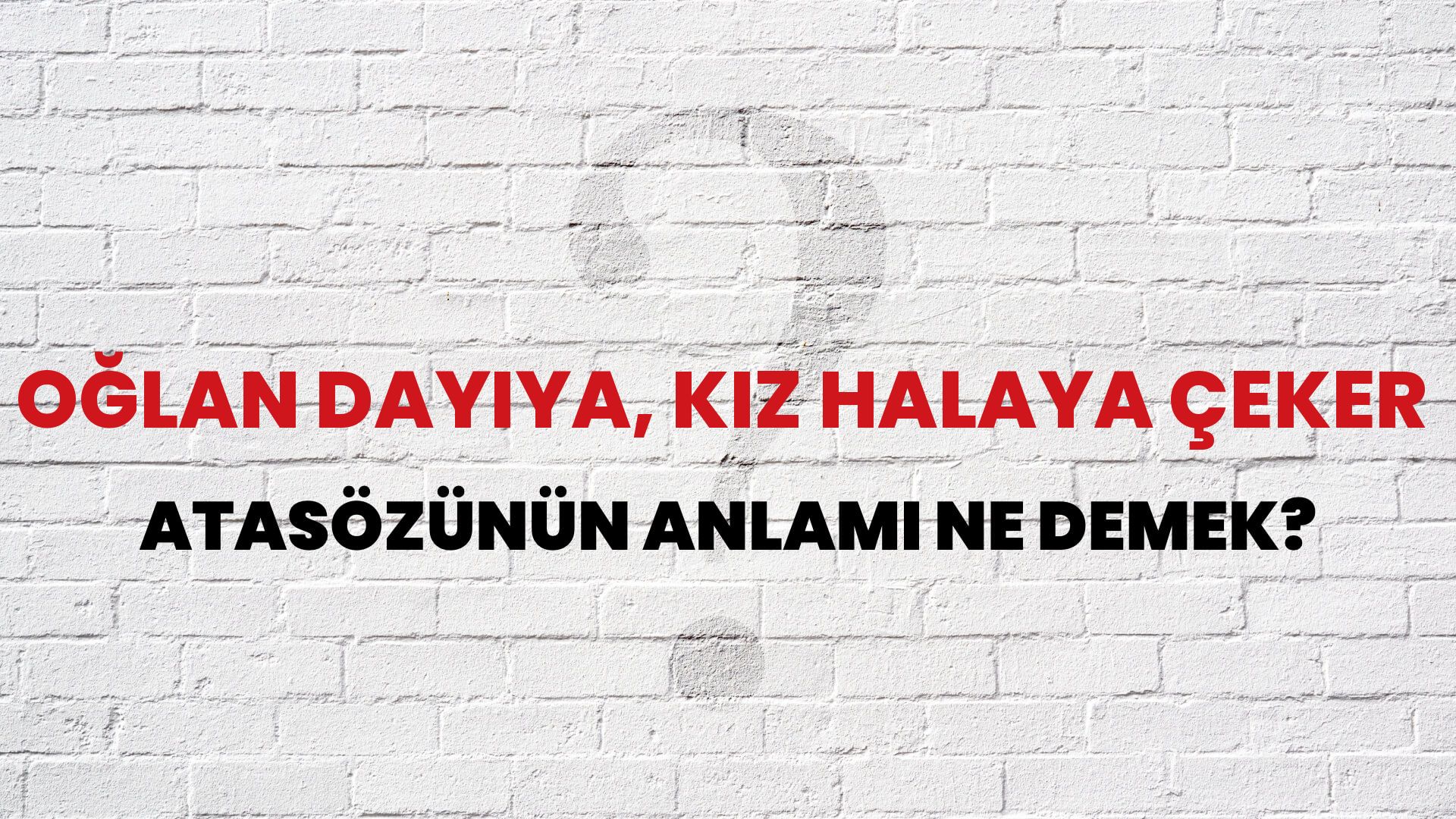 Oğlan dayıya, kız halaya çeker Atasözünün Anlamı Ne Demek?
