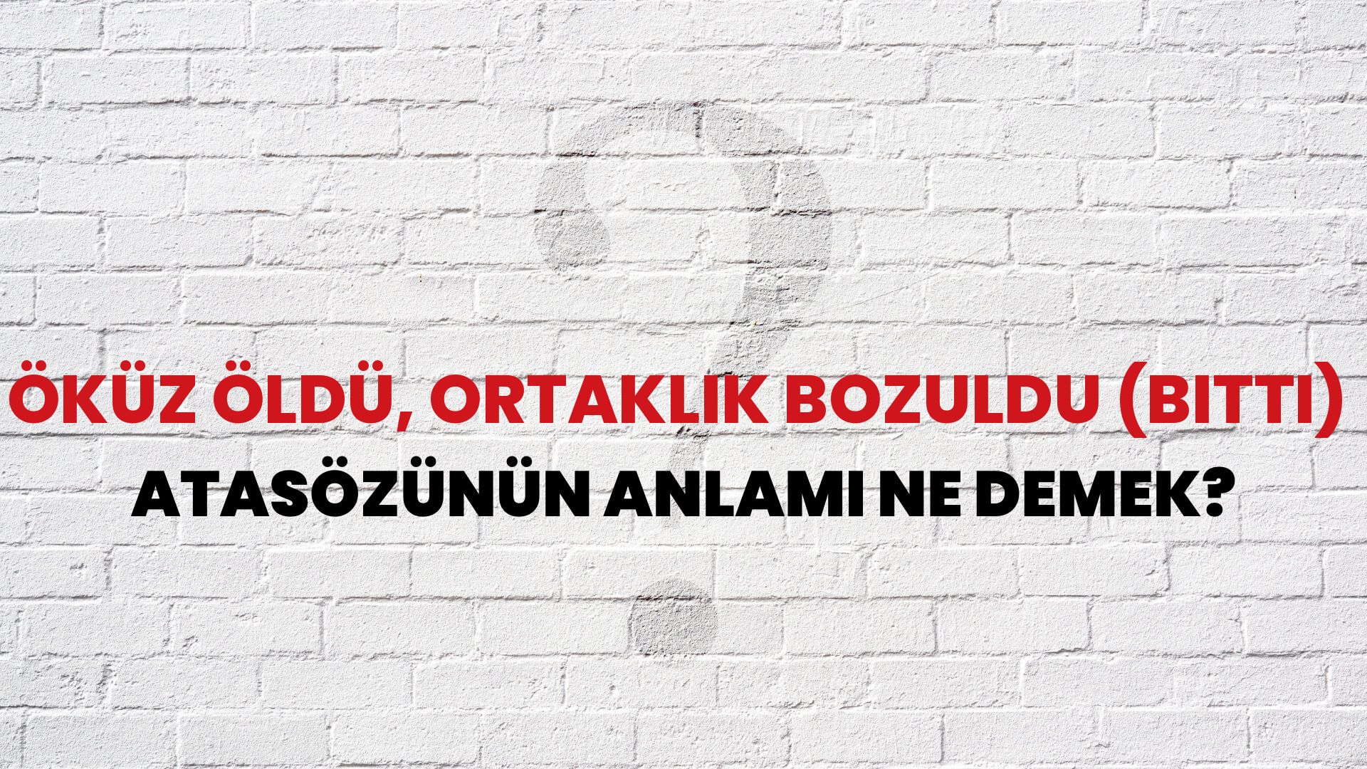 Öküz öldü, ortaklık bozuldu (bitti) Atasözünün Anlamı Ne Demek?