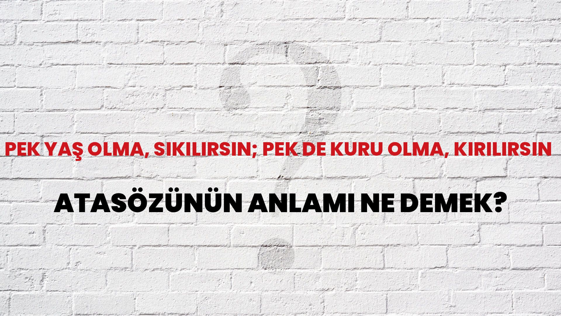Pek yaş olma, sıkılırsın; pek de kuru olma, kırılırsın Atasözünün Anlamı Ne Demek?