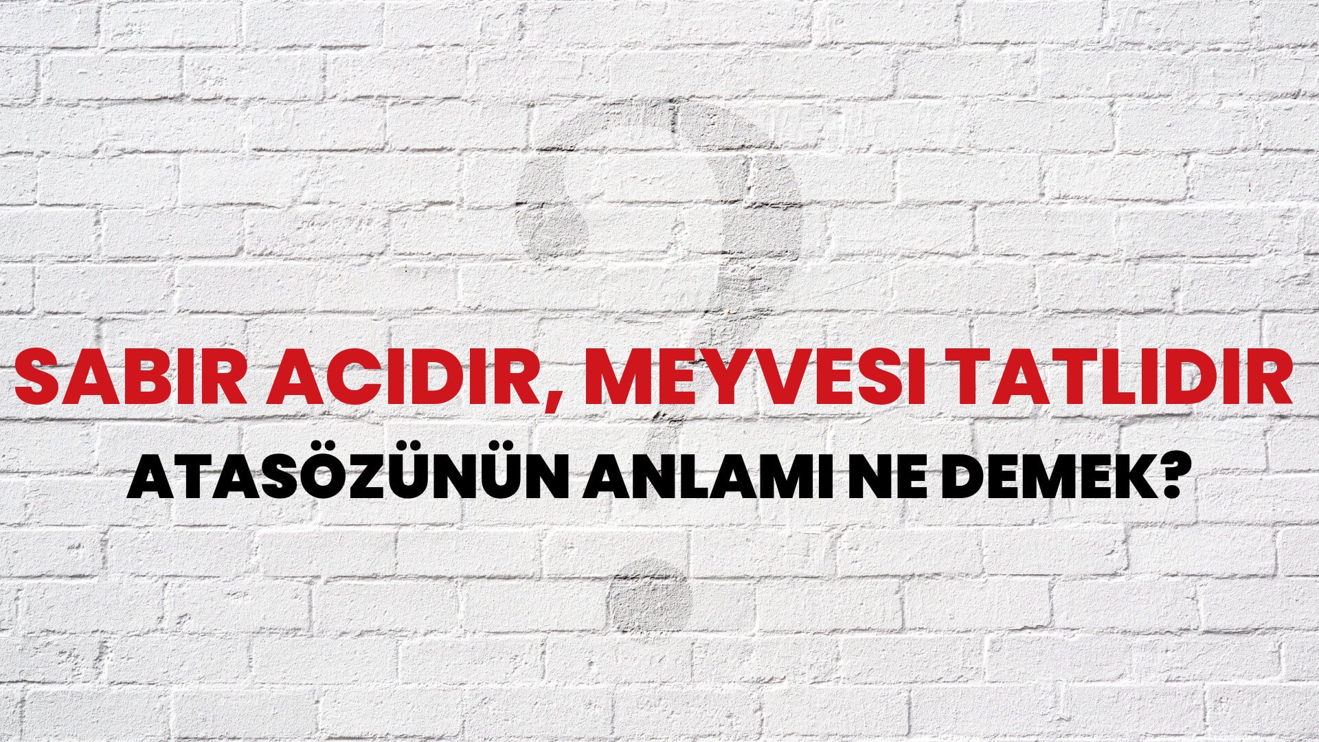 Sabır acıdır, meyvesi tatlıdır Atasözünün Anlamı Ne Demek?