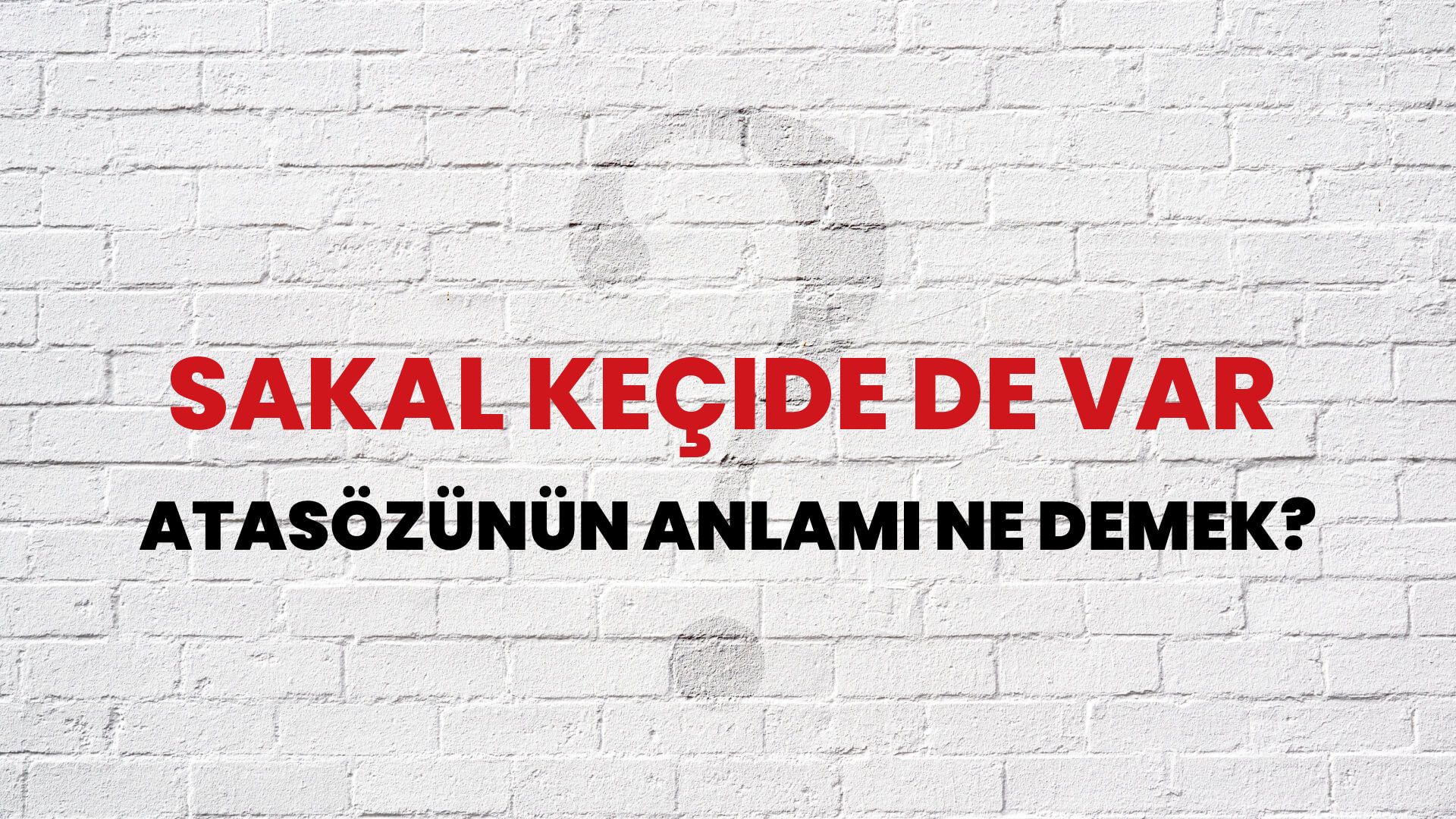 Sakal keçide de var Atasözünün Anlamı Ne Demek?