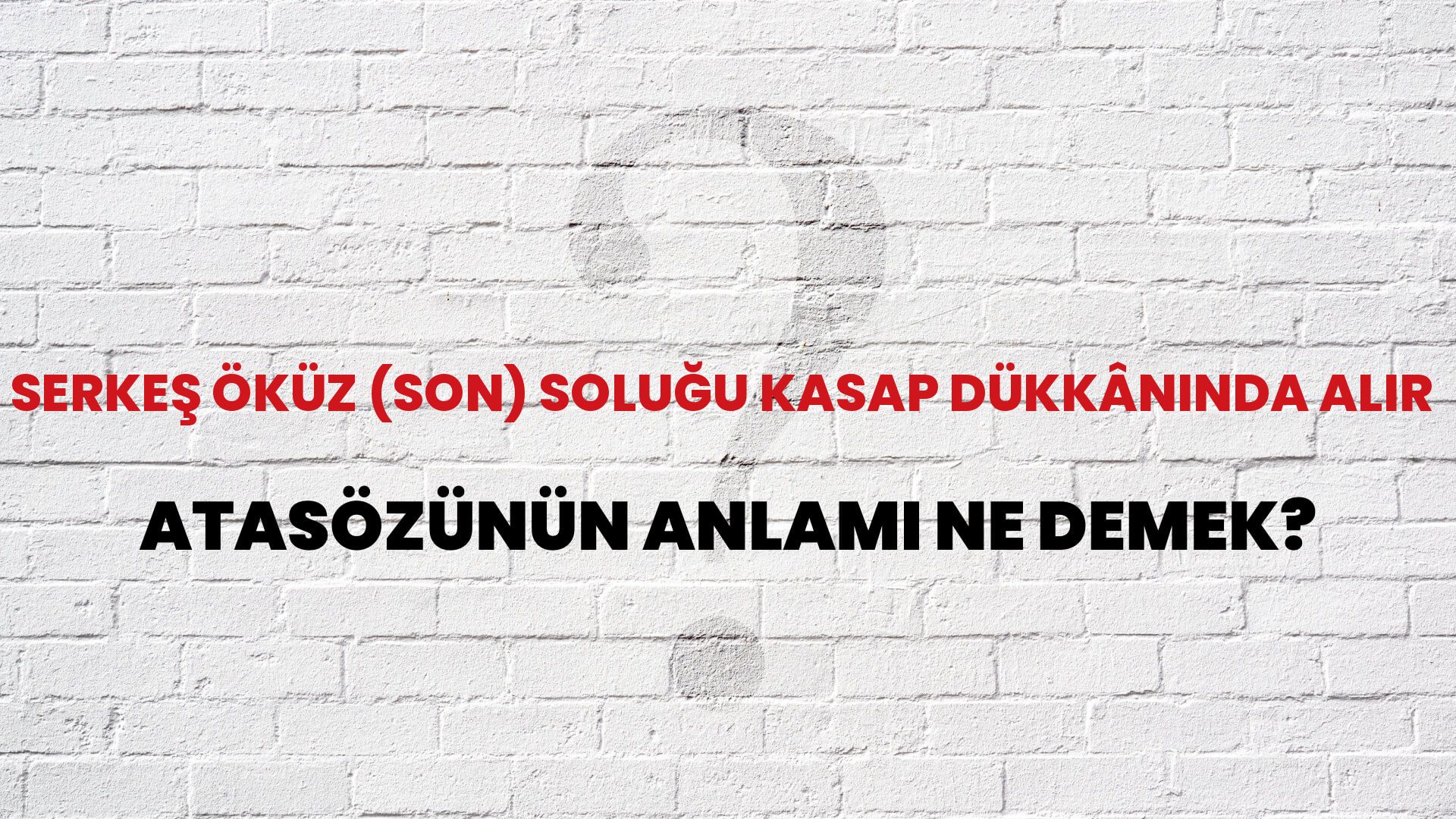 Serkeş öküz (son) soluğu kasap dükkânında alır Atasözünün Anlamı Ne Demek?
