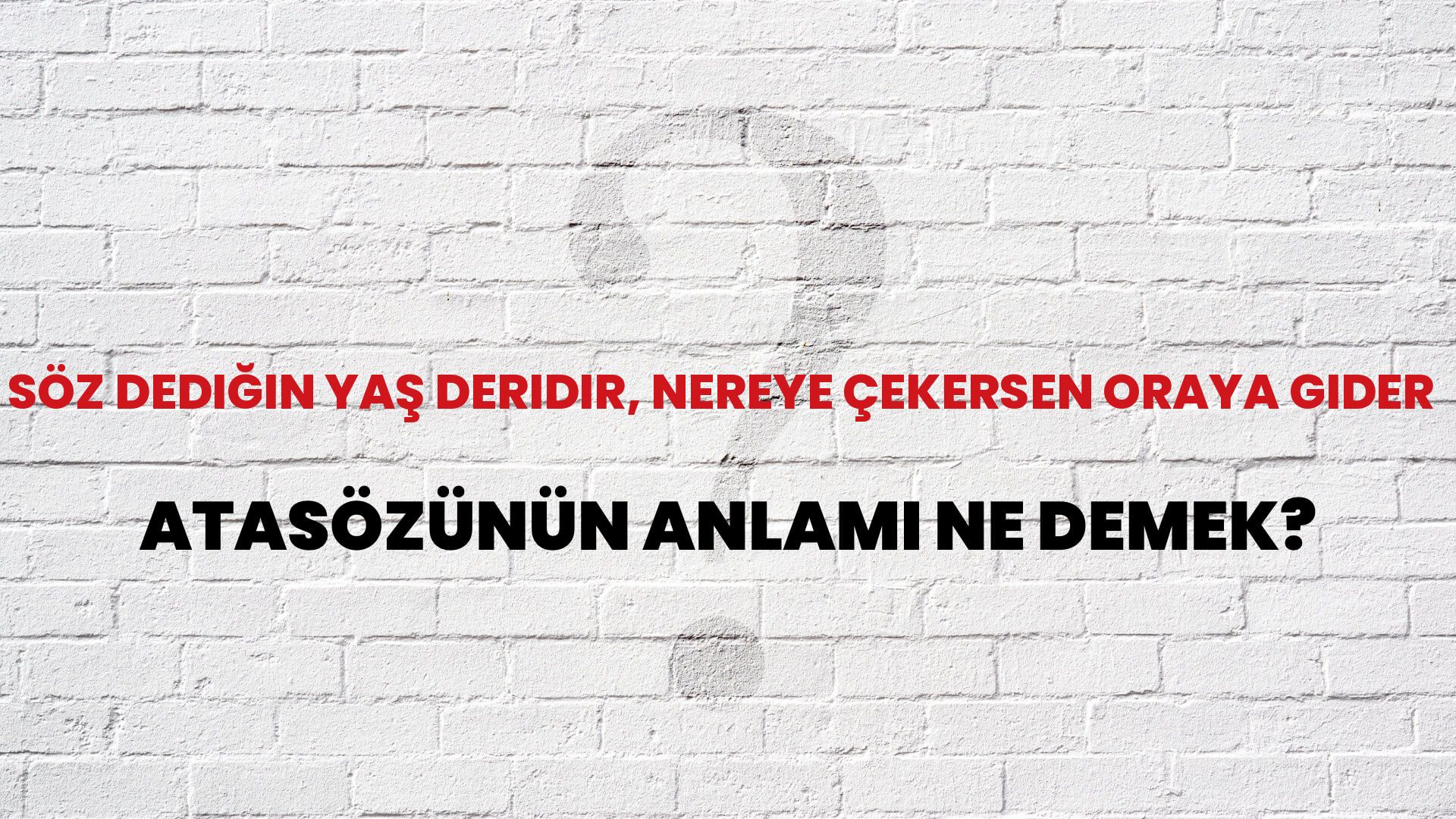 Söz dediğin yaş deridir, nereye çekersen oraya gider Atasözünün Anlamı Ne Demek?