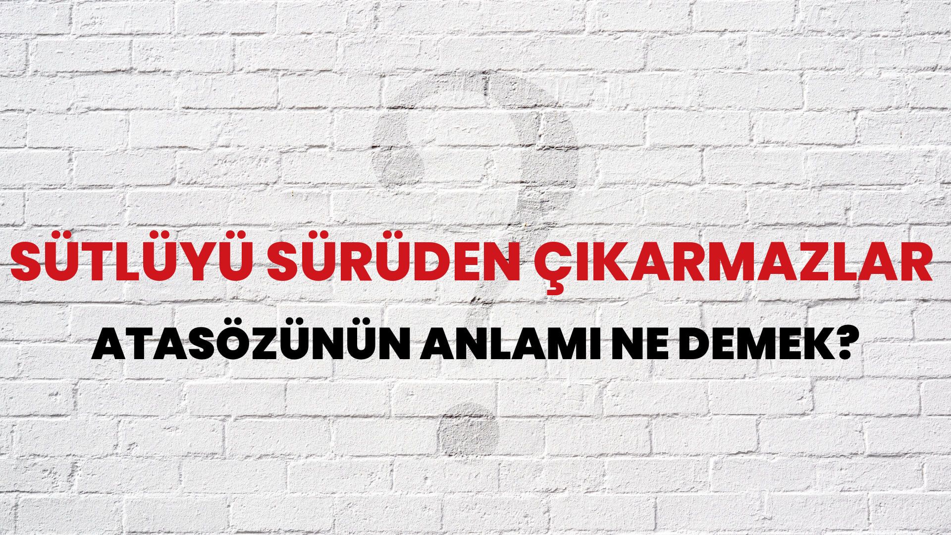 Sütlüyü sürüden çıkarmazlar Atasözünün Anlamı Ne Demek?