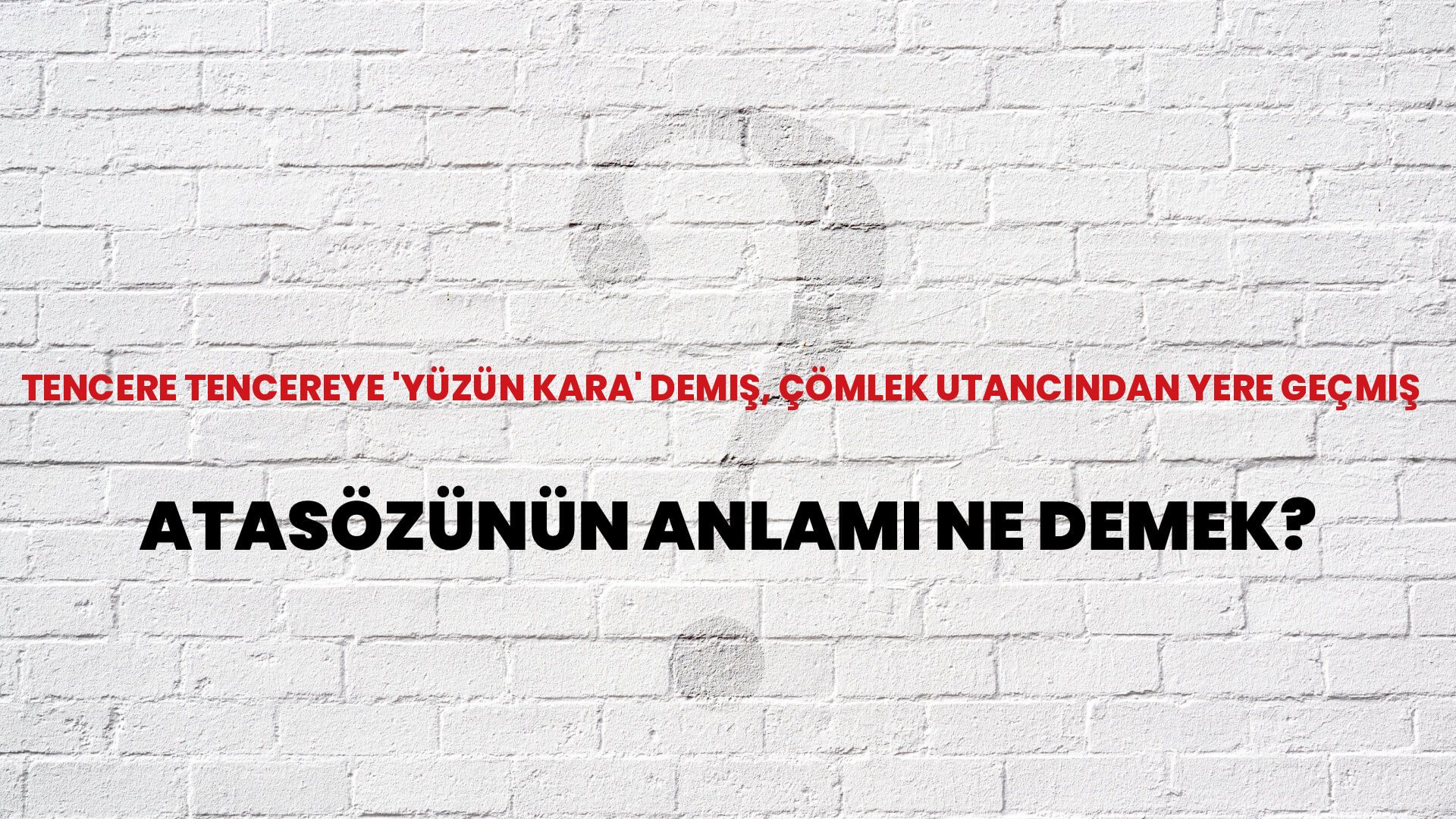 Tencere tencereye 'yüzün kara' demiş, çömlek utancından yere geçmiş Atasözünün Anlamı Ne Demek?