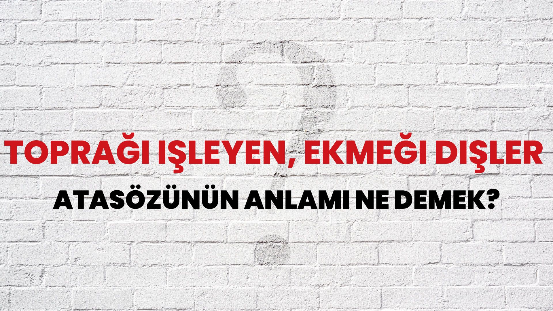 Toprağı işleyen, ekmeği dişler Atasözünün Anlamı Ne Demek?