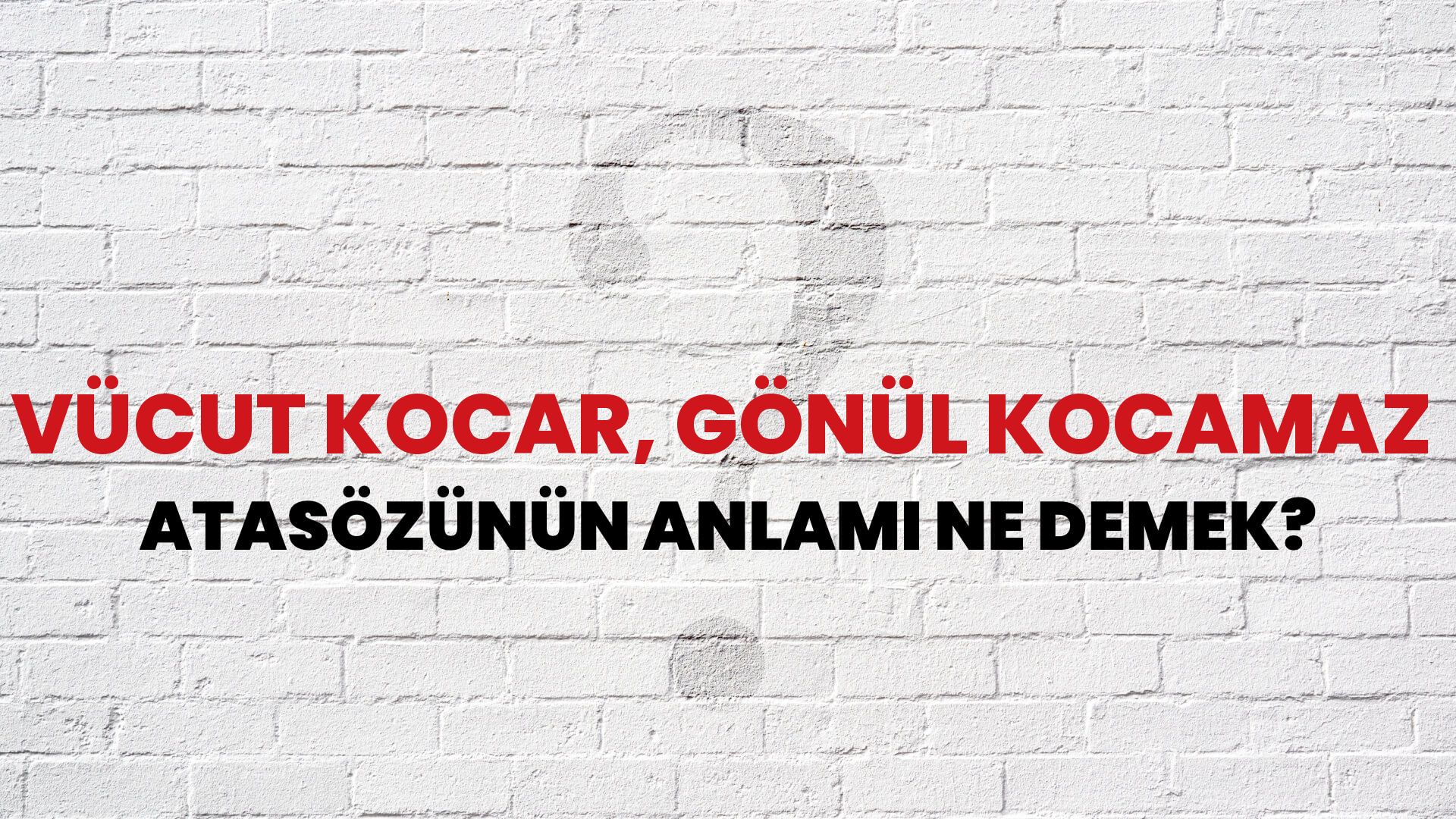 Vücut kocar, gönül kocamaz Atasözünün Anlamı Ne Demek?