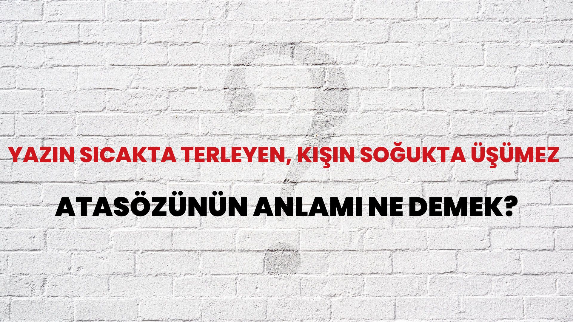 Yazın sıcakta terleyen, kışın soğukta üşümez Atasözünün Anlamı Ne Demek?
