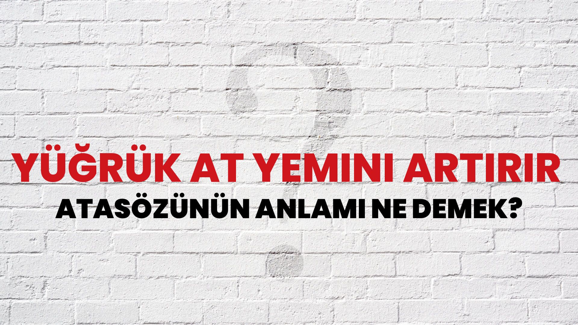 Yüğrük at yemini artırır Atasözünün Anlamı Ne Demek?