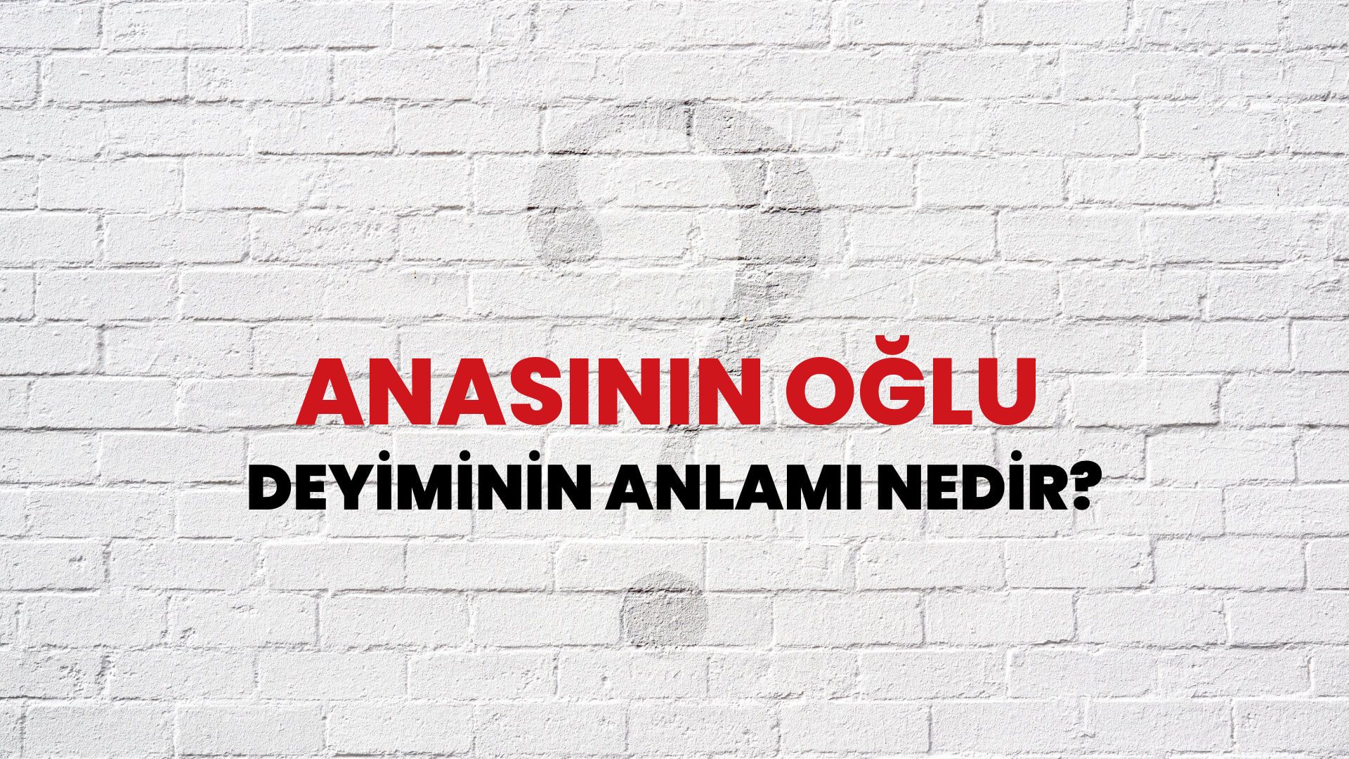 Anasının Oğlu Deyiminin Anlamı Nedir?