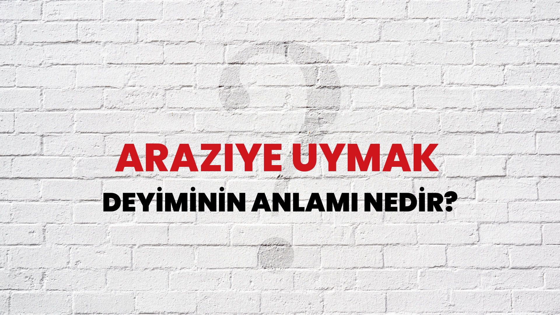 Araziye Uymak Deyiminin Anlamı Nedir?