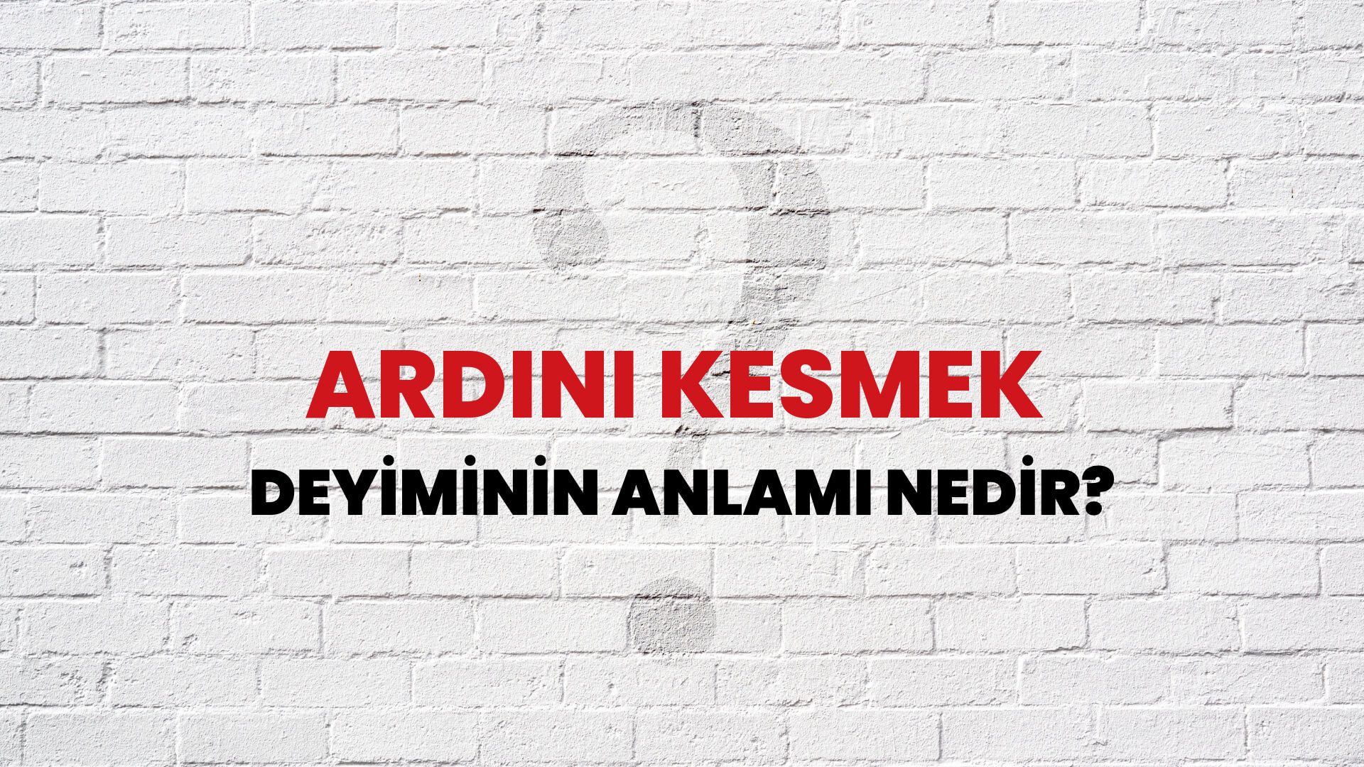 Ardını Kesmek Deyiminin Anlamı Nedir?
