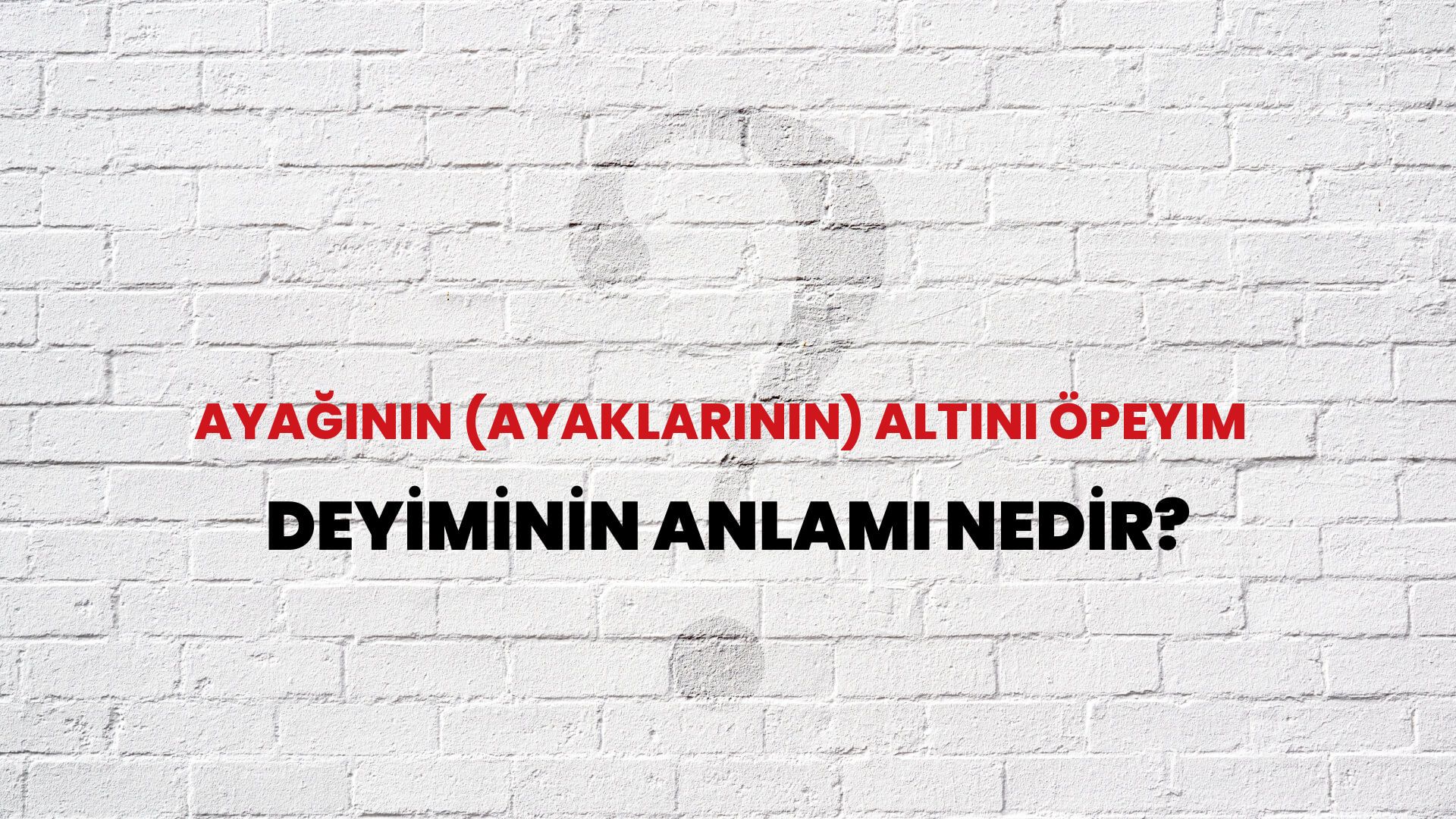 Ayağının (Ayaklarının) Altını Öpeyim Deyiminin Anlamı Nedir?