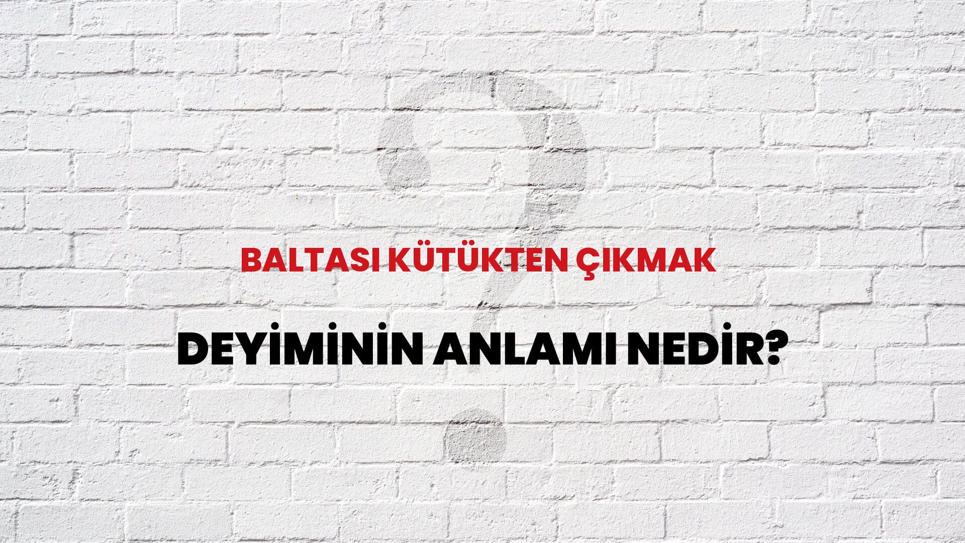 Baltası Kütükten Çıkmak Deyiminin Anlamı Nedir?