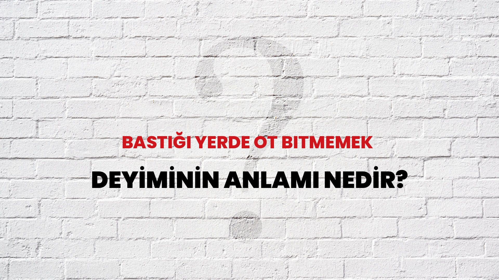 Bastığı Yerde Ot Bitmemek Deyiminin Anlamı Nedir?